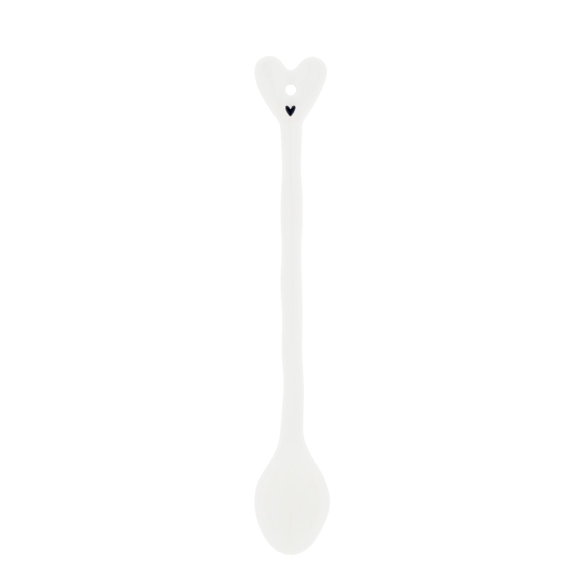 Latte Macchiato Löffel "heart" weiss - Bastion Collections