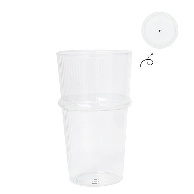 Latte Macchiatoglas "ribbed" - Bastion Collections