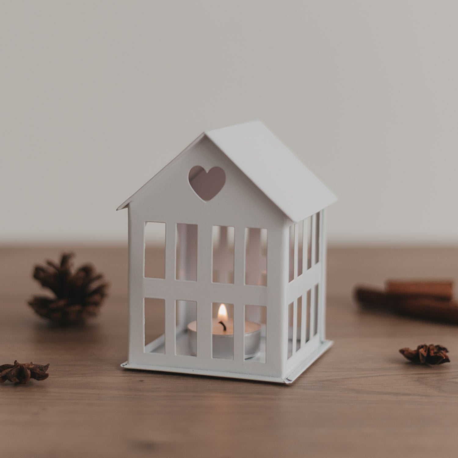 Metallhaus mini weiss - Eulenschnitt