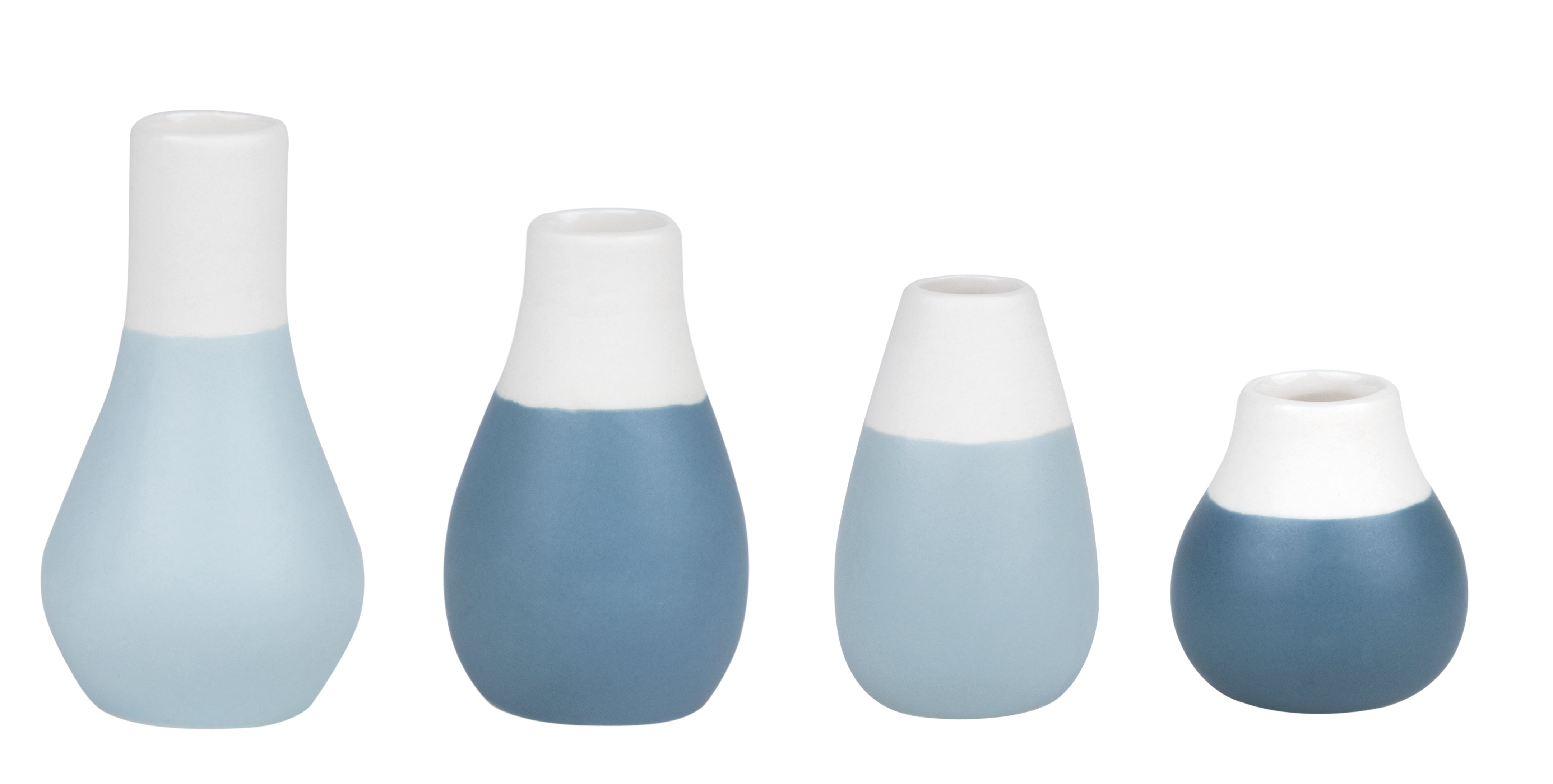 Mini Pastellvasen blau 4er Set - Räder