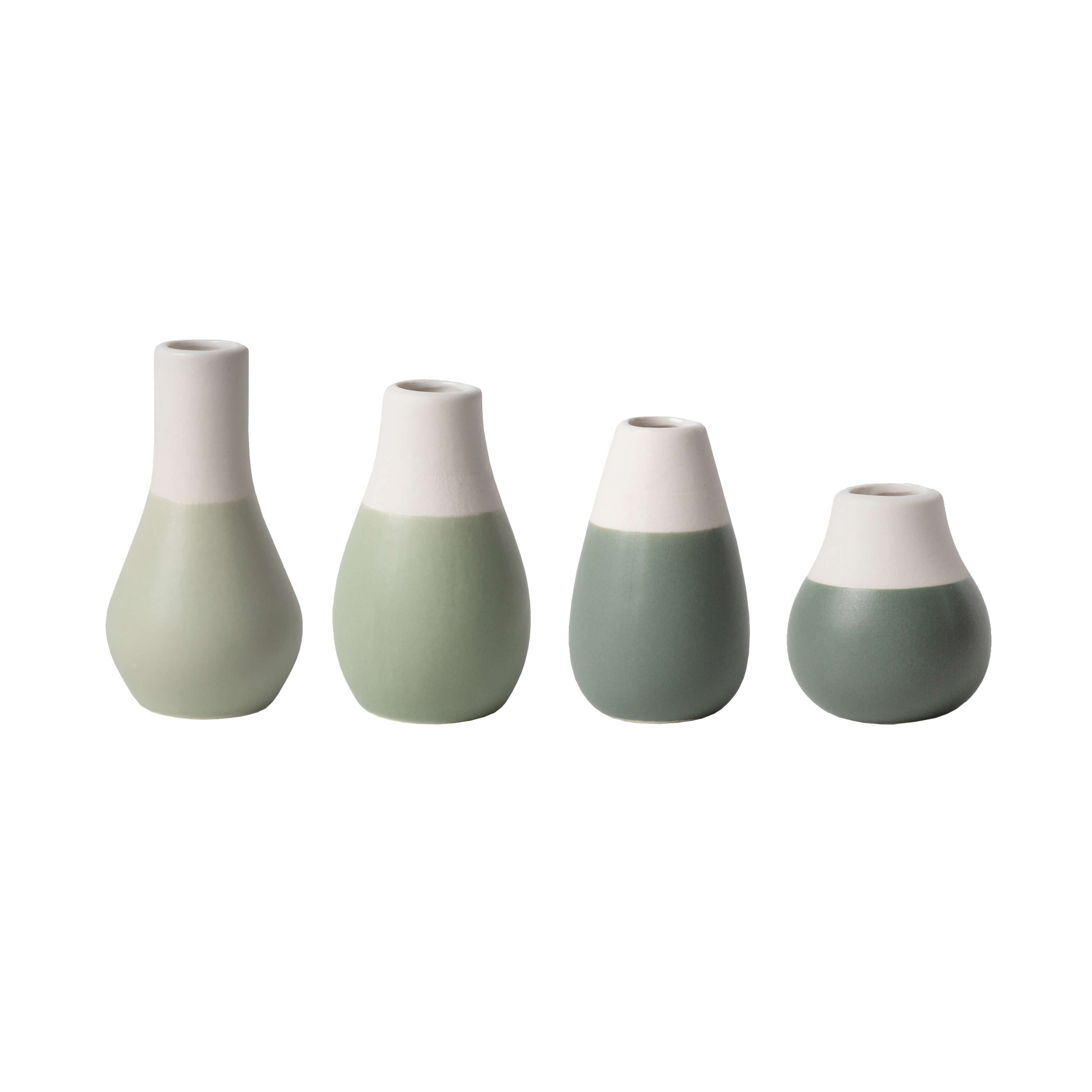 Mini Pastellvasen grün 4er Set - Räder