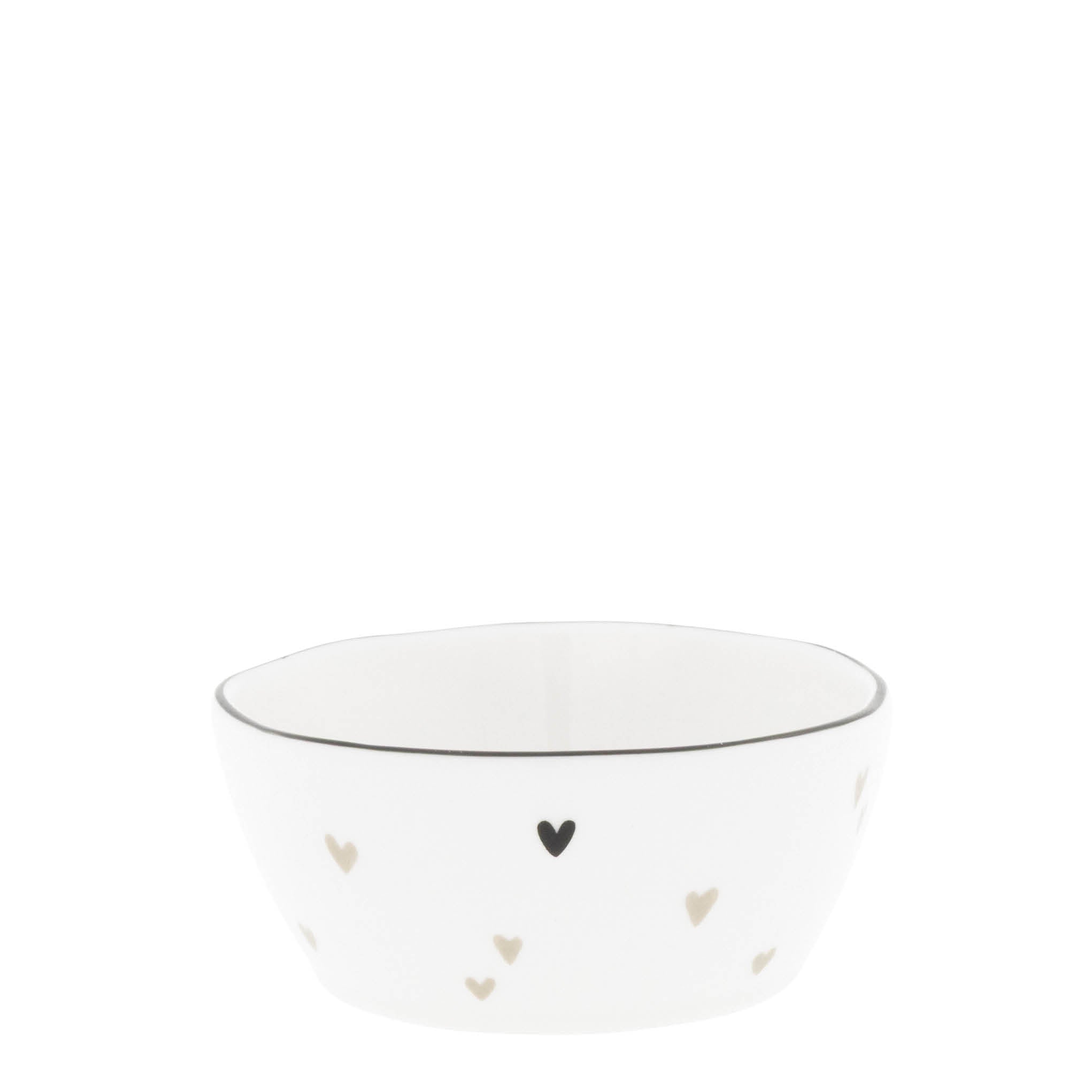 Mini Schalen "hearts" 9.5x4cm beige 3er Set - Bastion Collections