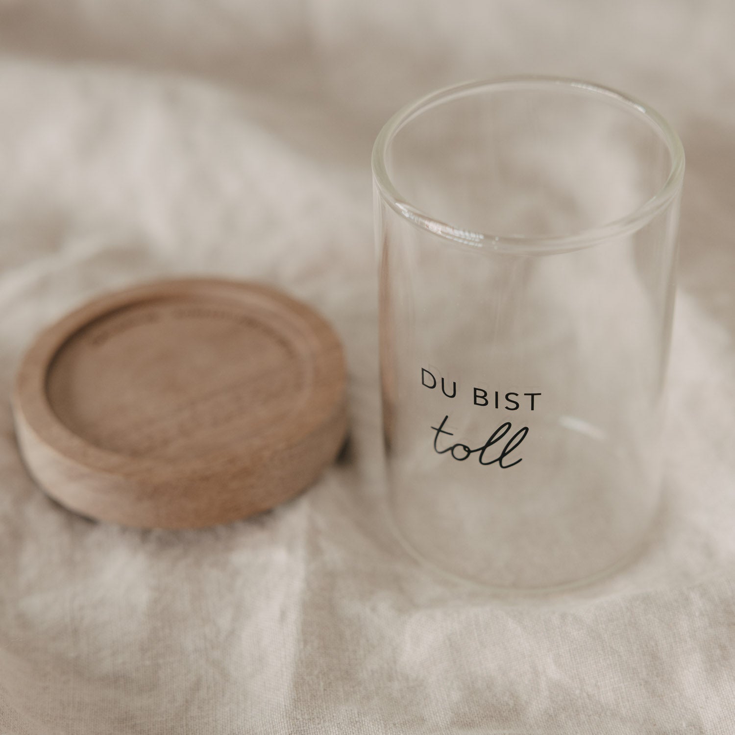 Mini Vorratsglas "Du bist toll" schwarz 9cm - Eulenschnitt