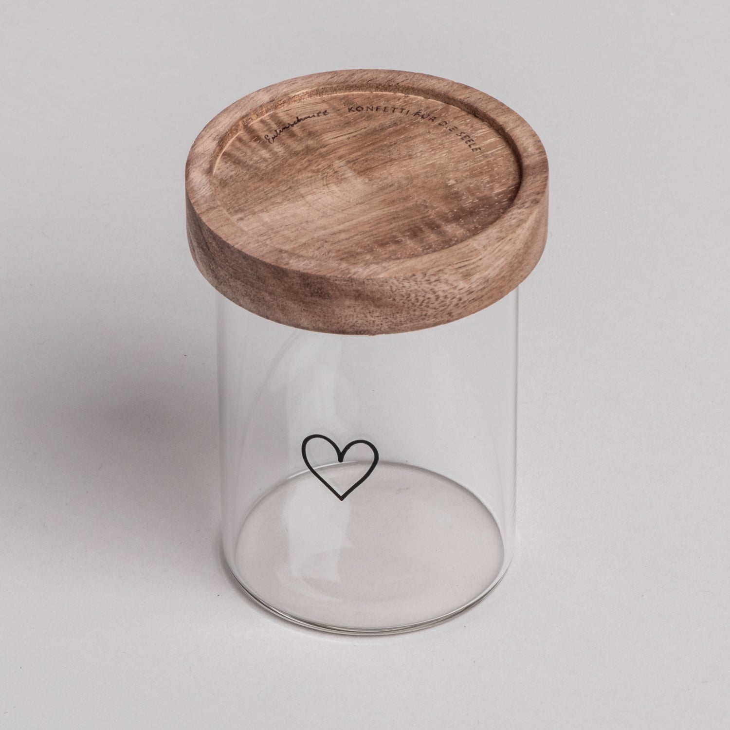 Mini Vorratsglas Herz schwarz 9cm - Eulenschnitt