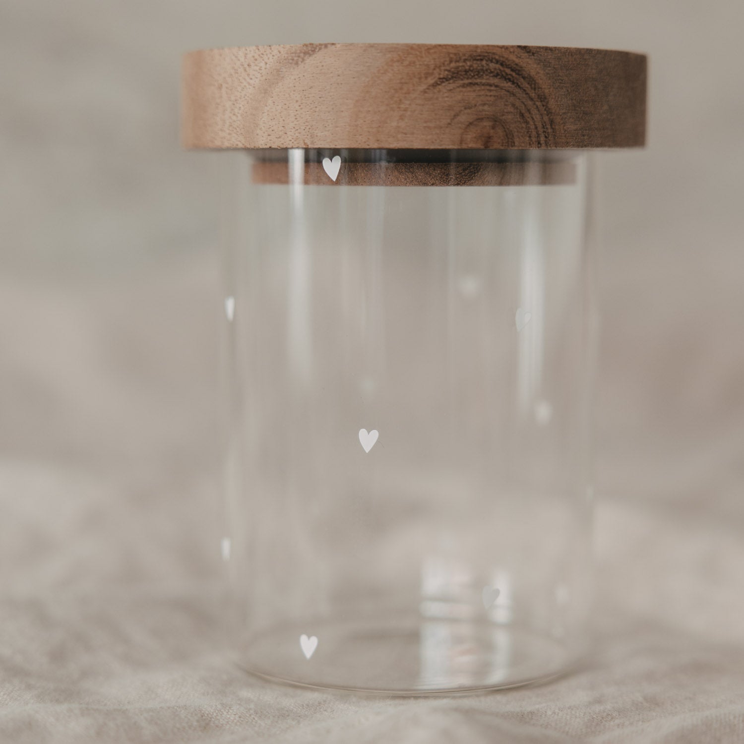 Mini Vorratsglas Herzen weiss 9cm - Eulenschnitt