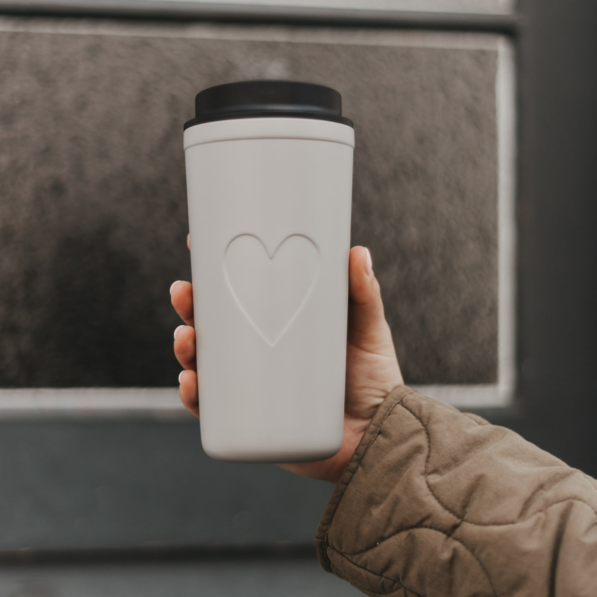 Boccale da asporto cuore 540ml grigio - Eulenschnitt (Immagine 2)