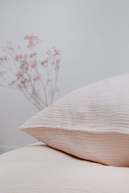 Mousseline Housse de couette 160x210cm & Taie d'oreiller 65x100cm Jula rose - Farbliebe