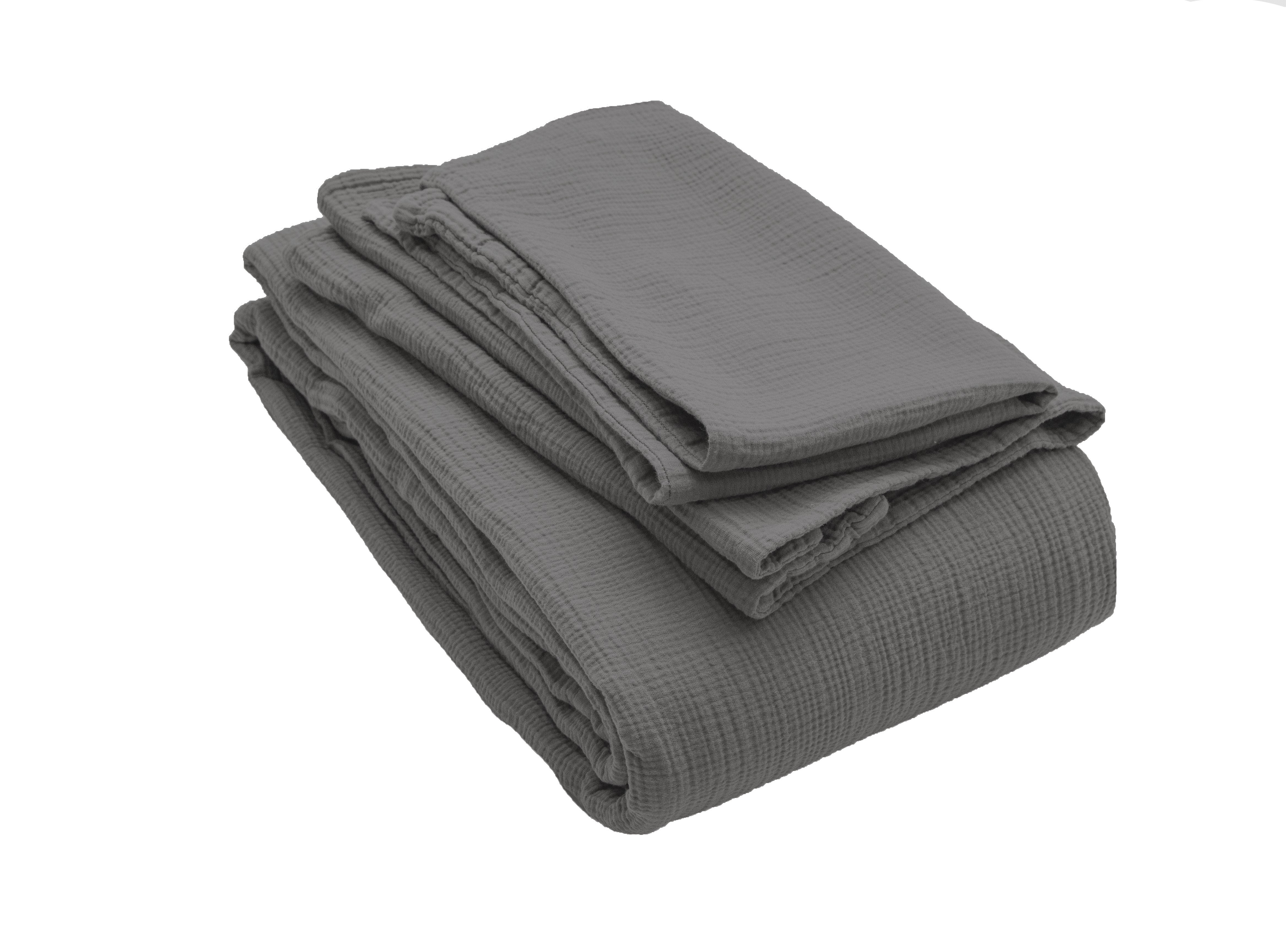 Musselin Duvetbezug Jula anthrazit 200x210cm - Farbliebe