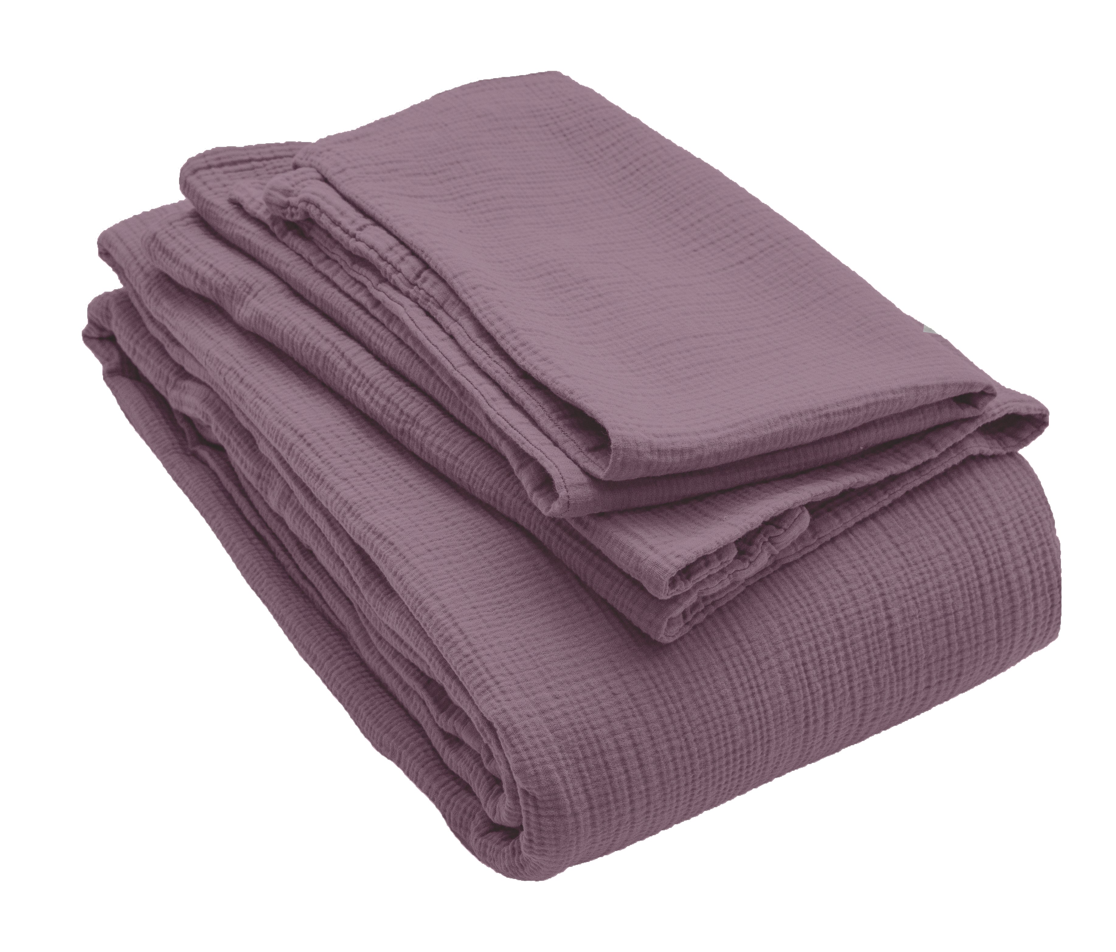 Musselin Duvetbezug Jula aubergine 160x210cm - Farbliebe
