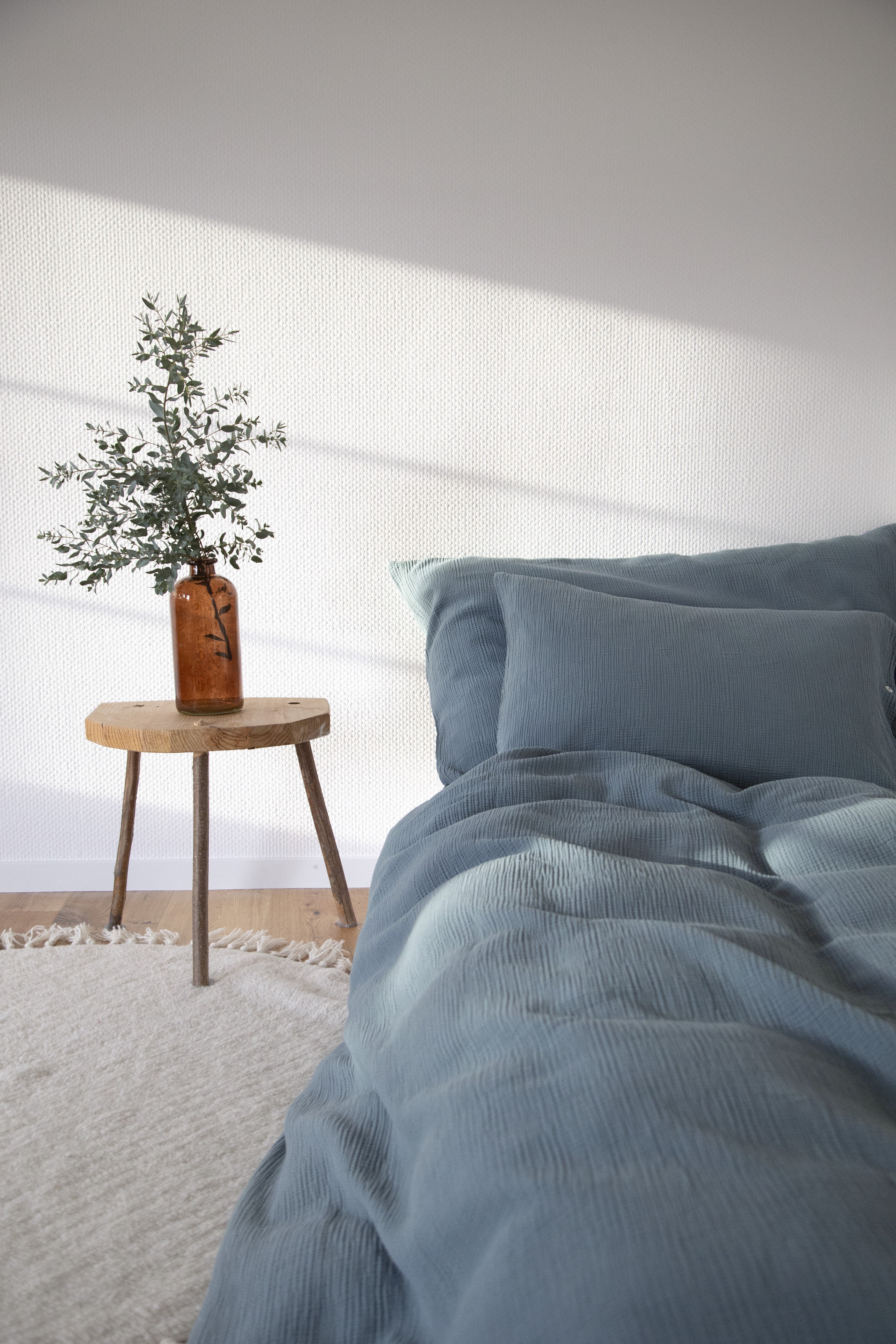 Musselin Duvetbezug Jula petrol 200x210cm - Farbliebe