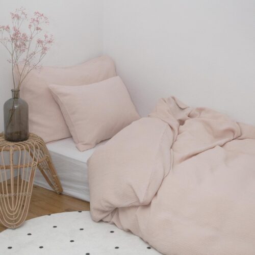 Musselin Duvetbezug Jula rosa 160x210cm - Farbliebe