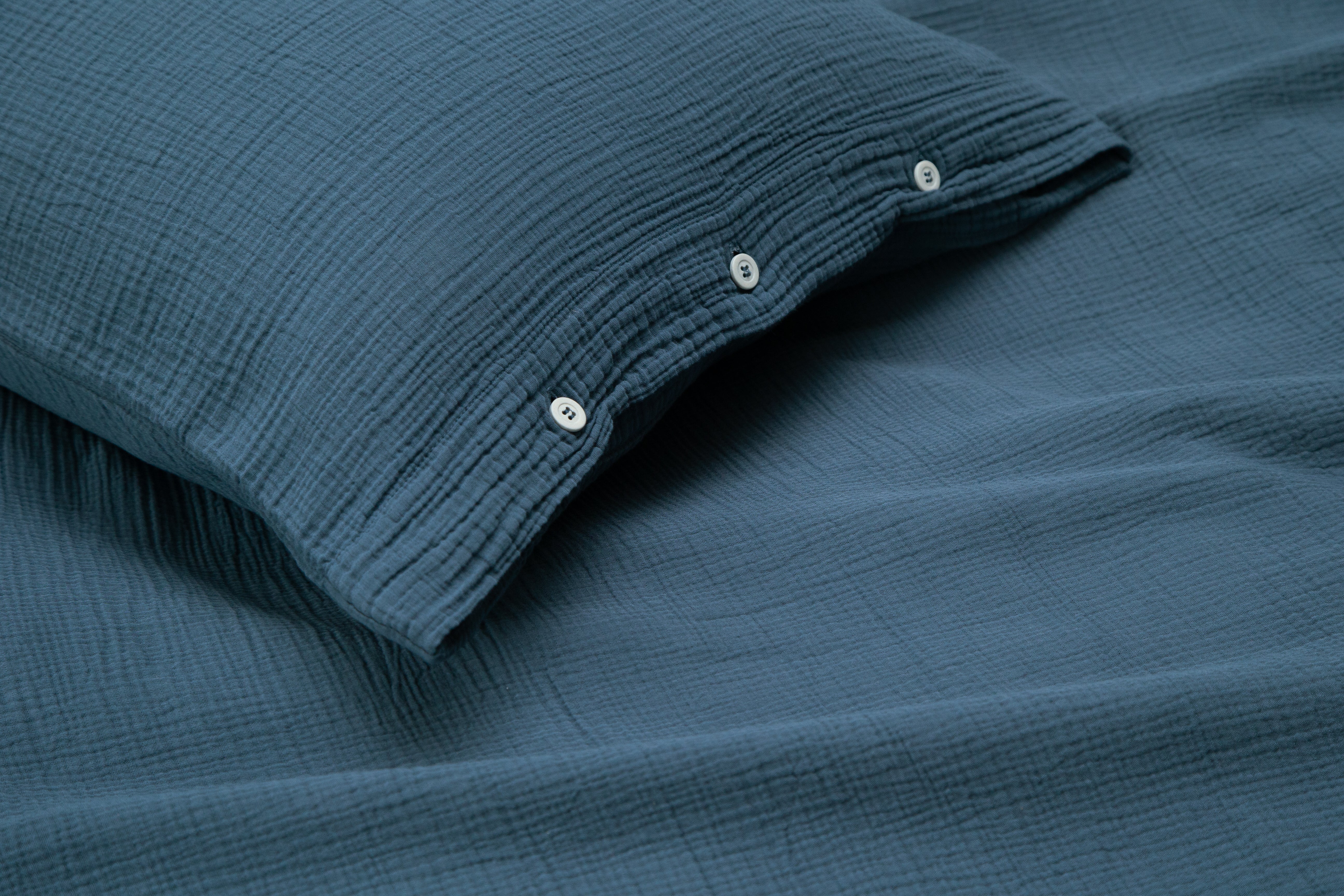 Musselin Kissenbezug Jula enzianblau 65x100cm - Farbliebe