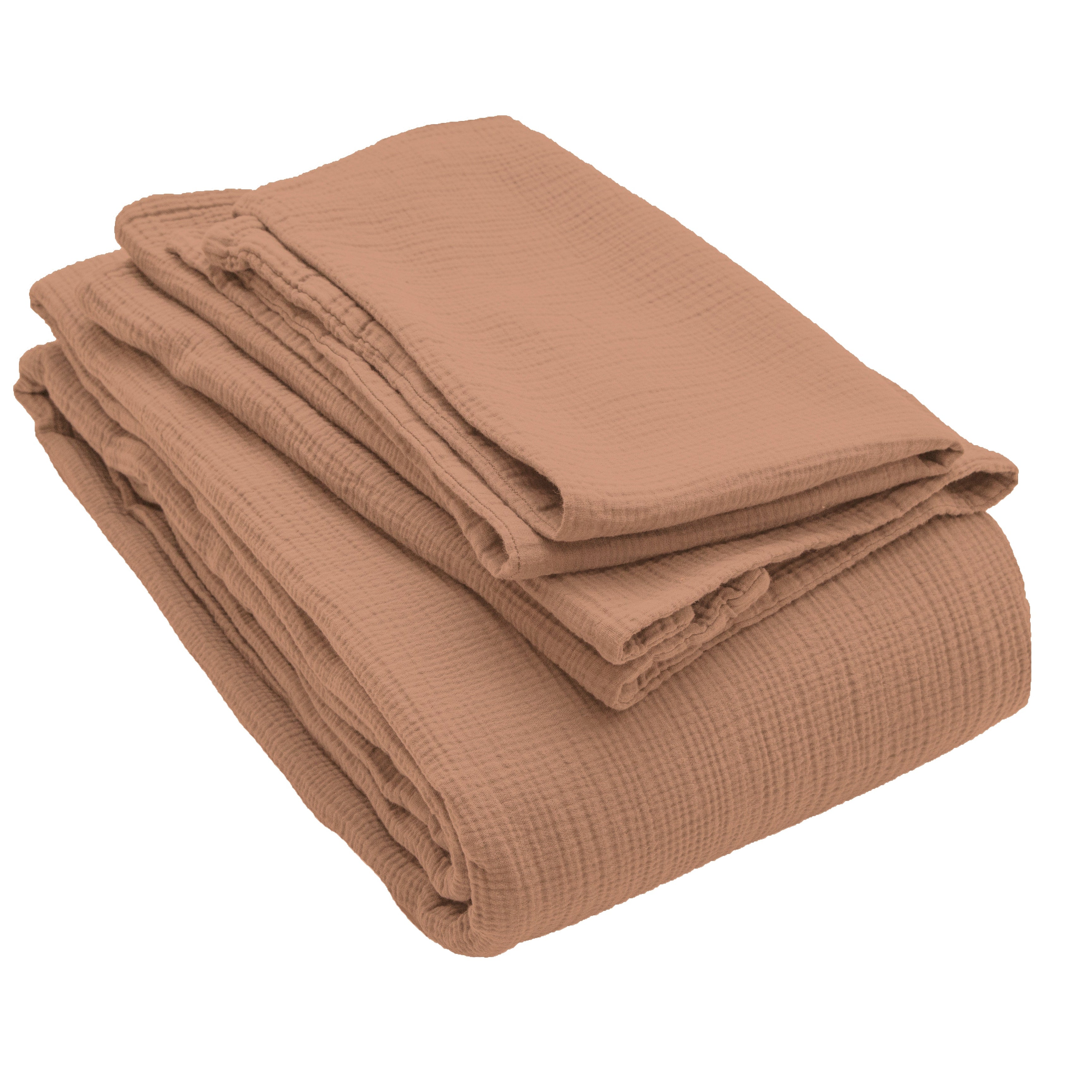 Musselin Kissenbezug Jula terracotta 50x70cm - Farbliebe
