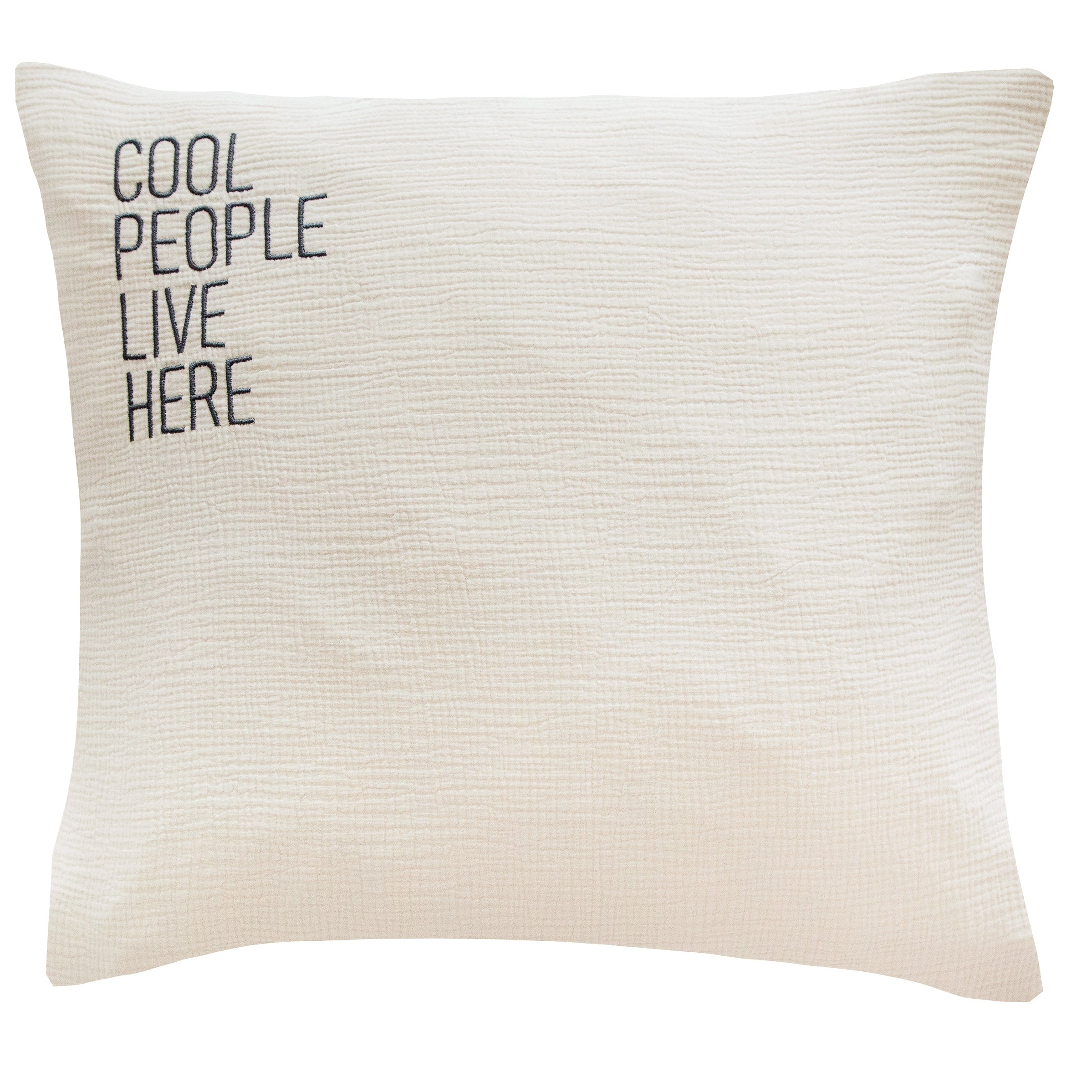 Musselin Zierkissen Hilla "Cool People" beige 40x40cm - Farbliebe