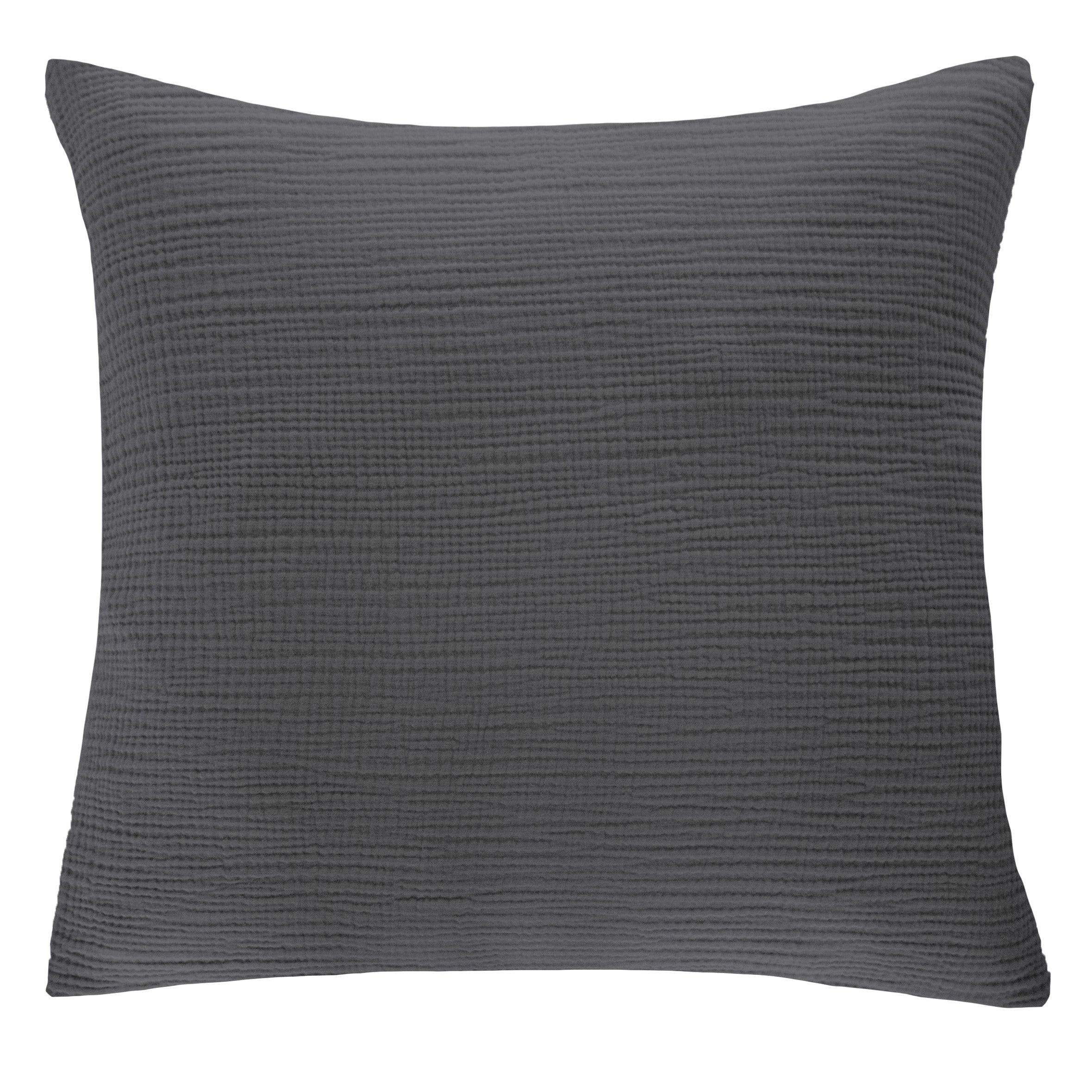 Musselin Zierkissen Hilla dunkelgrau 50x50cm - Farbliebe