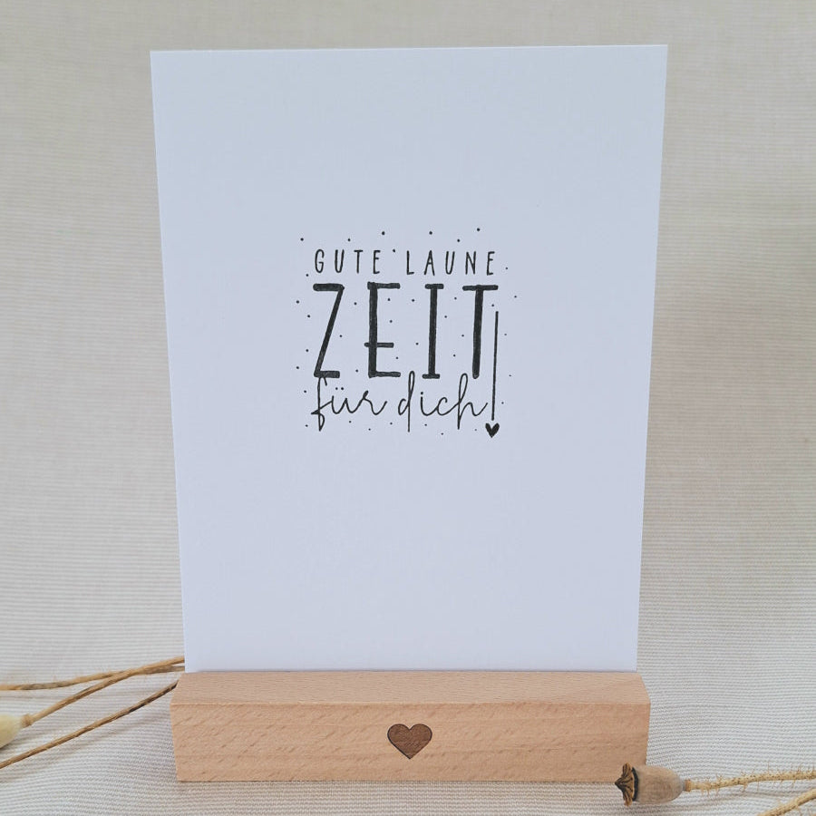 Postkarte "Gute Laune Zeit für dich" – handgemacht