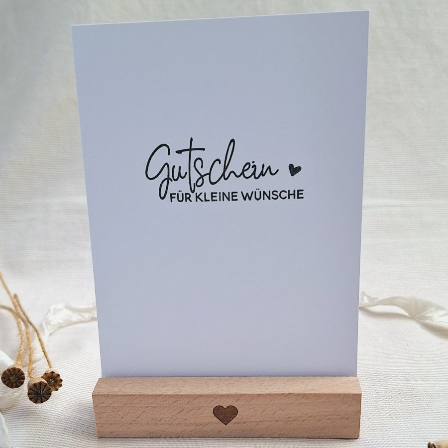 Postkarte "Gutschein für kleine Wünsche" – handgemacht