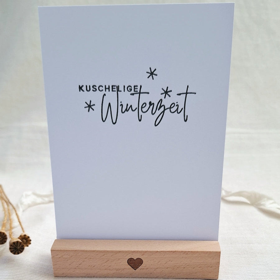 Postkarte "Kuschelige Winterzeit" – handgemacht