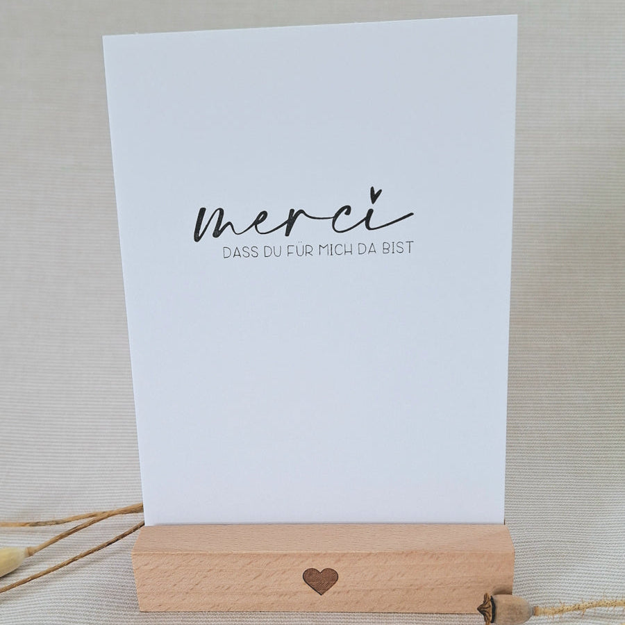 Postkarte "Merci dass du für mich da bist" – handgemacht
