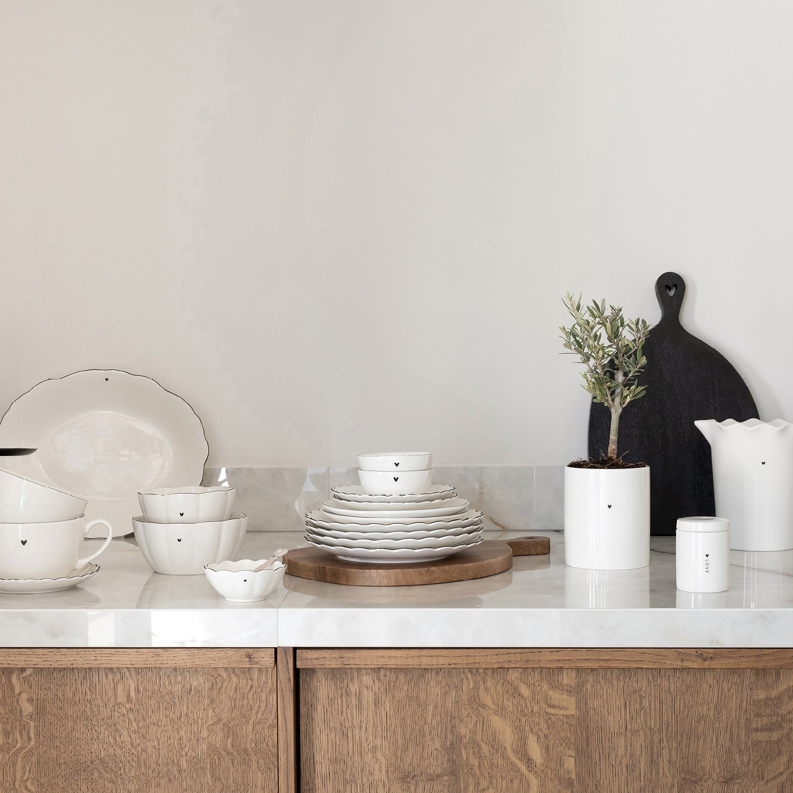 Planche à découper "heart" set de 3 pièces noir - Bastion Collections