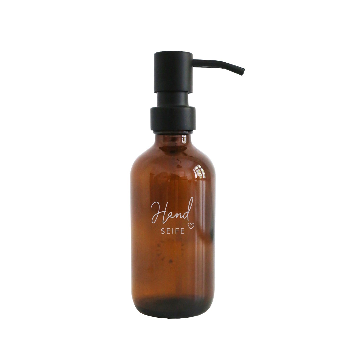 Seifenspender "Handseife" & Herz 250ml braun 2er Set - Eulenschnitt