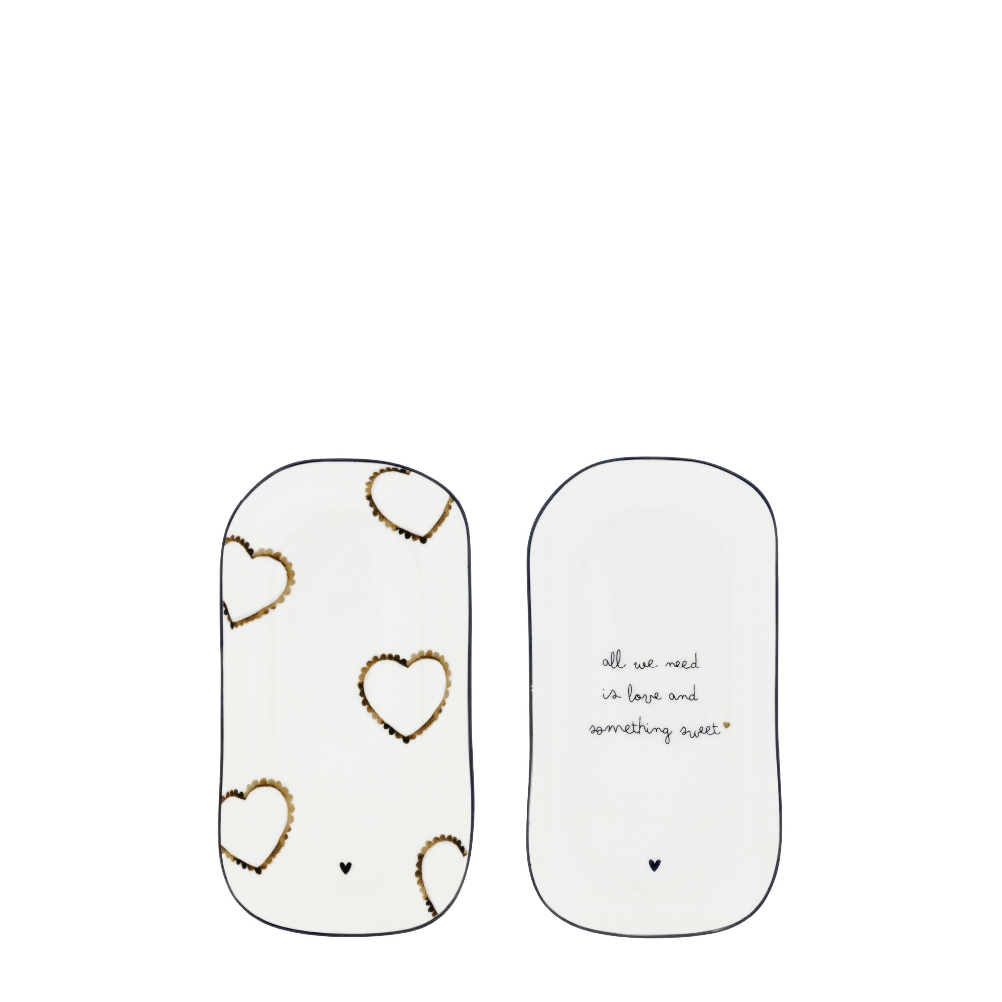 Servierplatten "heart" & "love" klein braun 2er Set - Bastion Collections