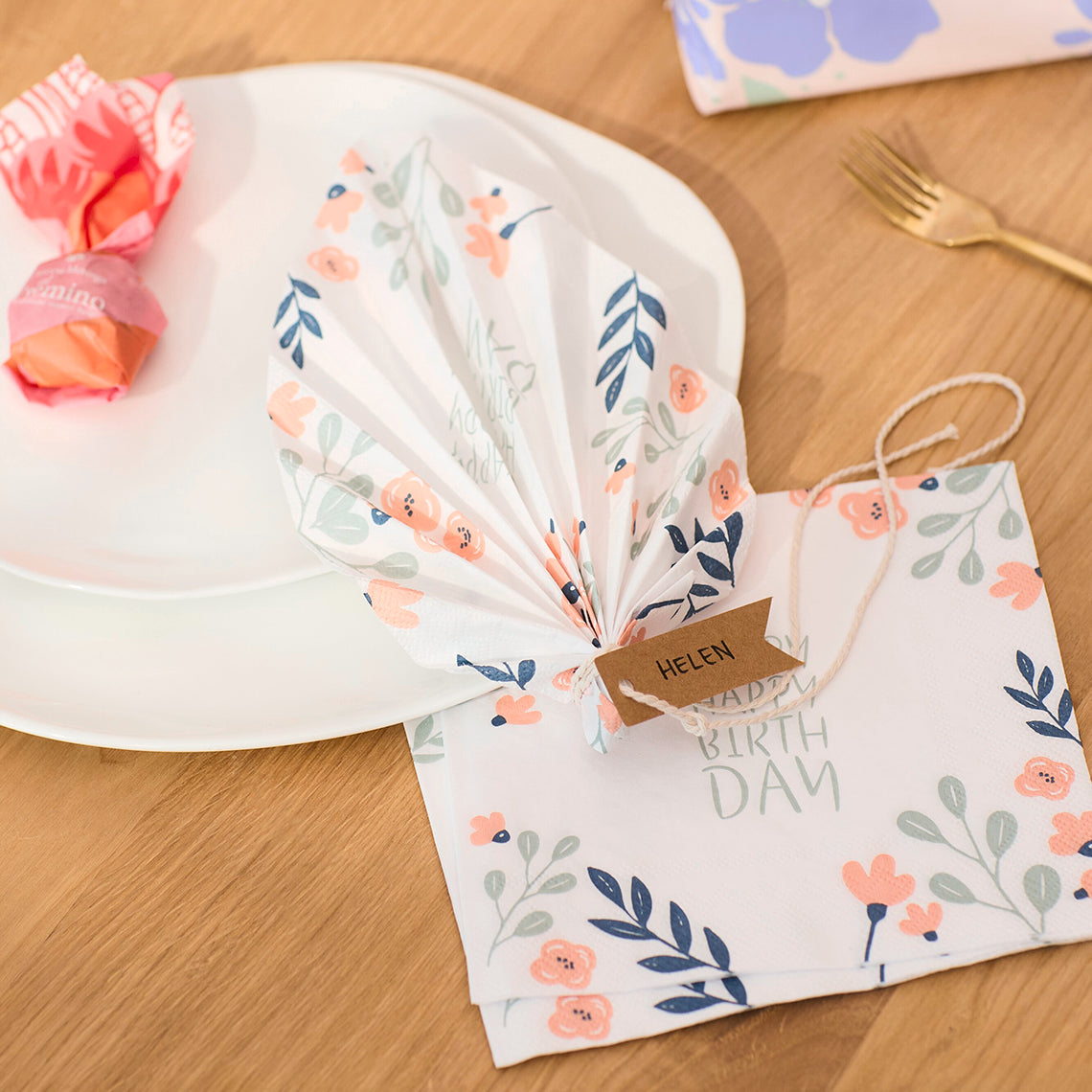 Serviette "Happy Happy Birthday" Lunch - Räder