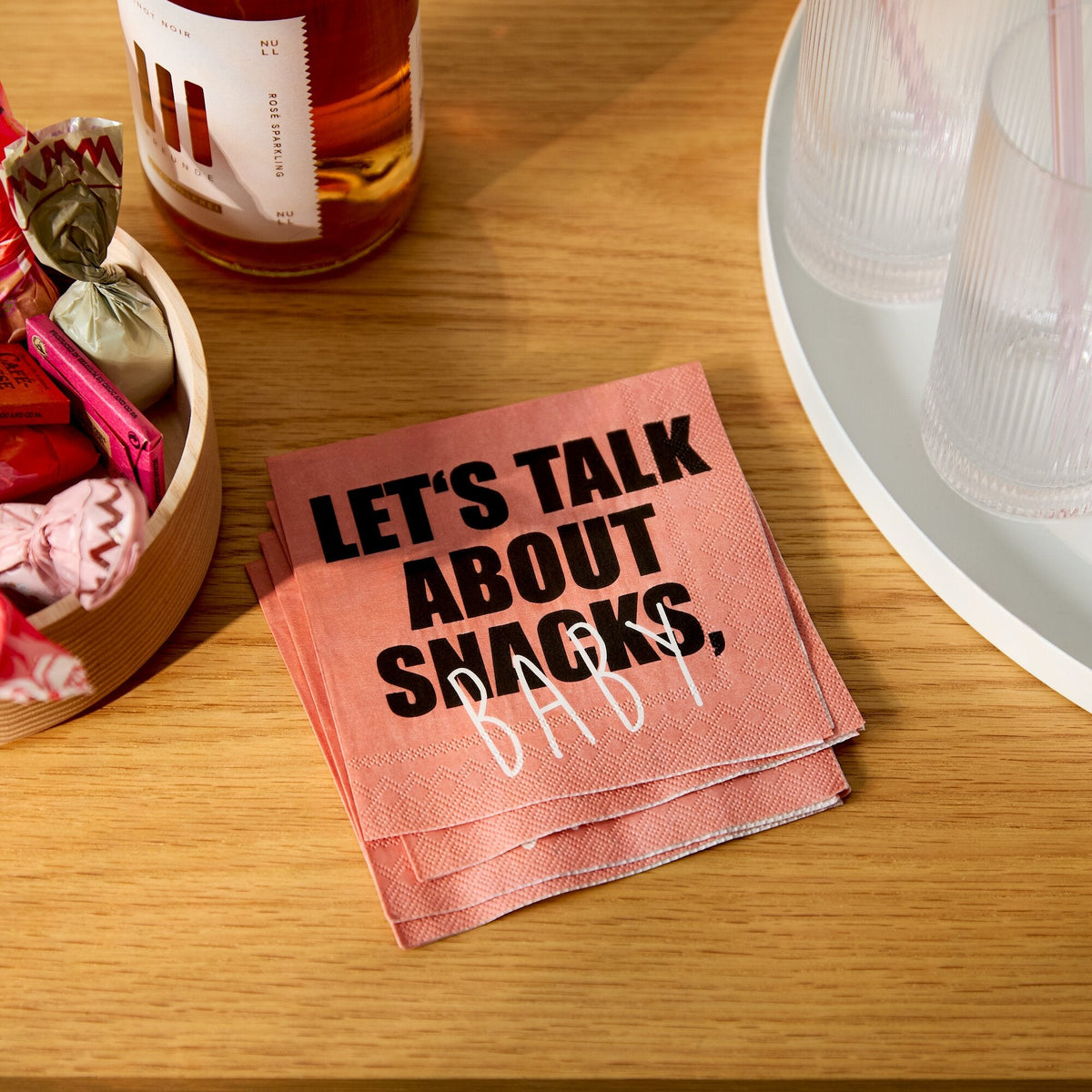 Serviette "Let's talk about Snacks, Baby" Cocktail - Räder (Image 2)