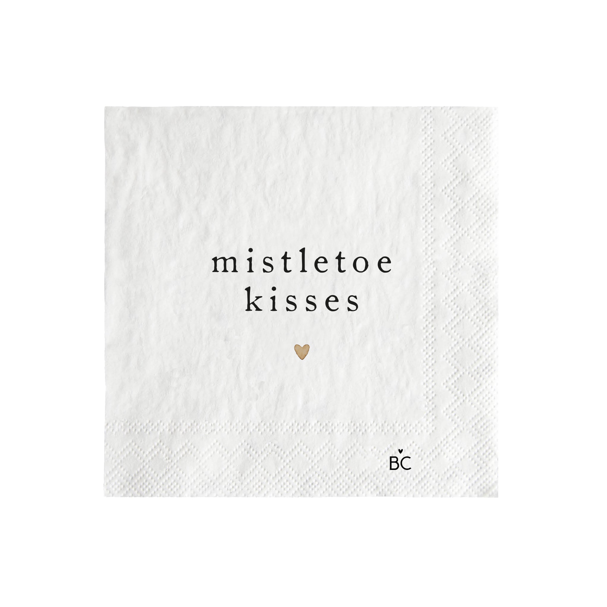 Serviette "Mistletoe kisses" Cocktail - Bastion Collections