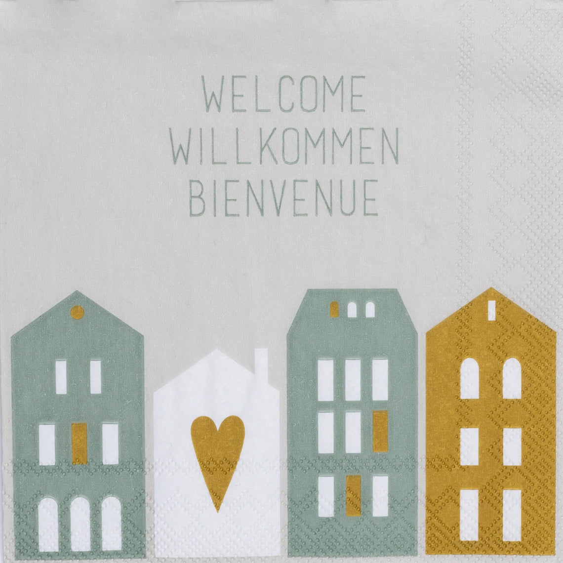 Serviette "Welcome Willkommen Bienvenue" Cocktail - Räder