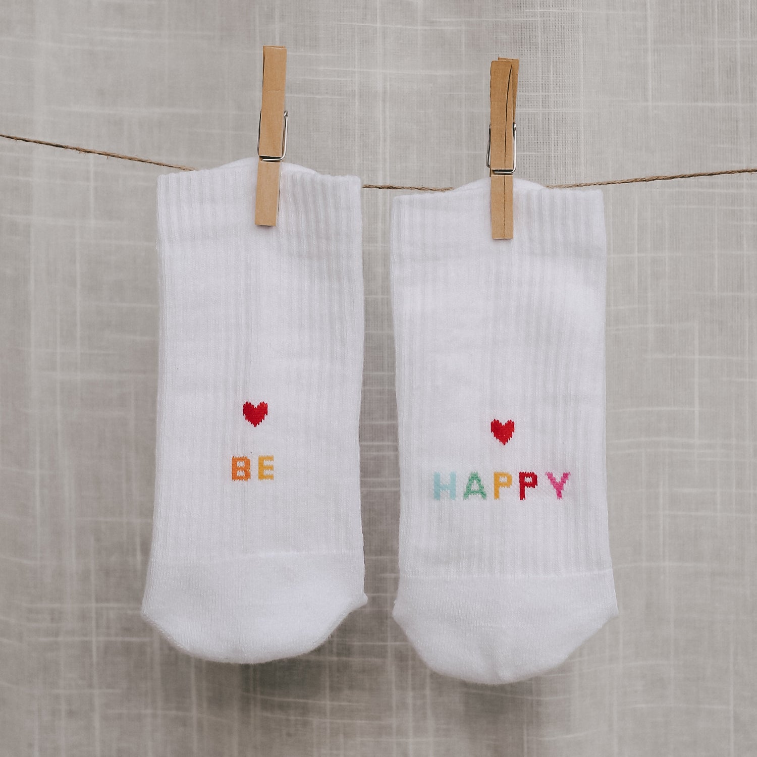 Calzini "BE HAPPY" bianco 39-42 - Eulenschnitt