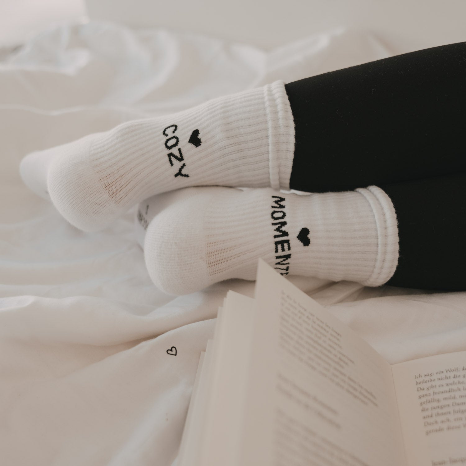 Socken "Cozy Moments" weiss 39-42 - Eulenschnitt