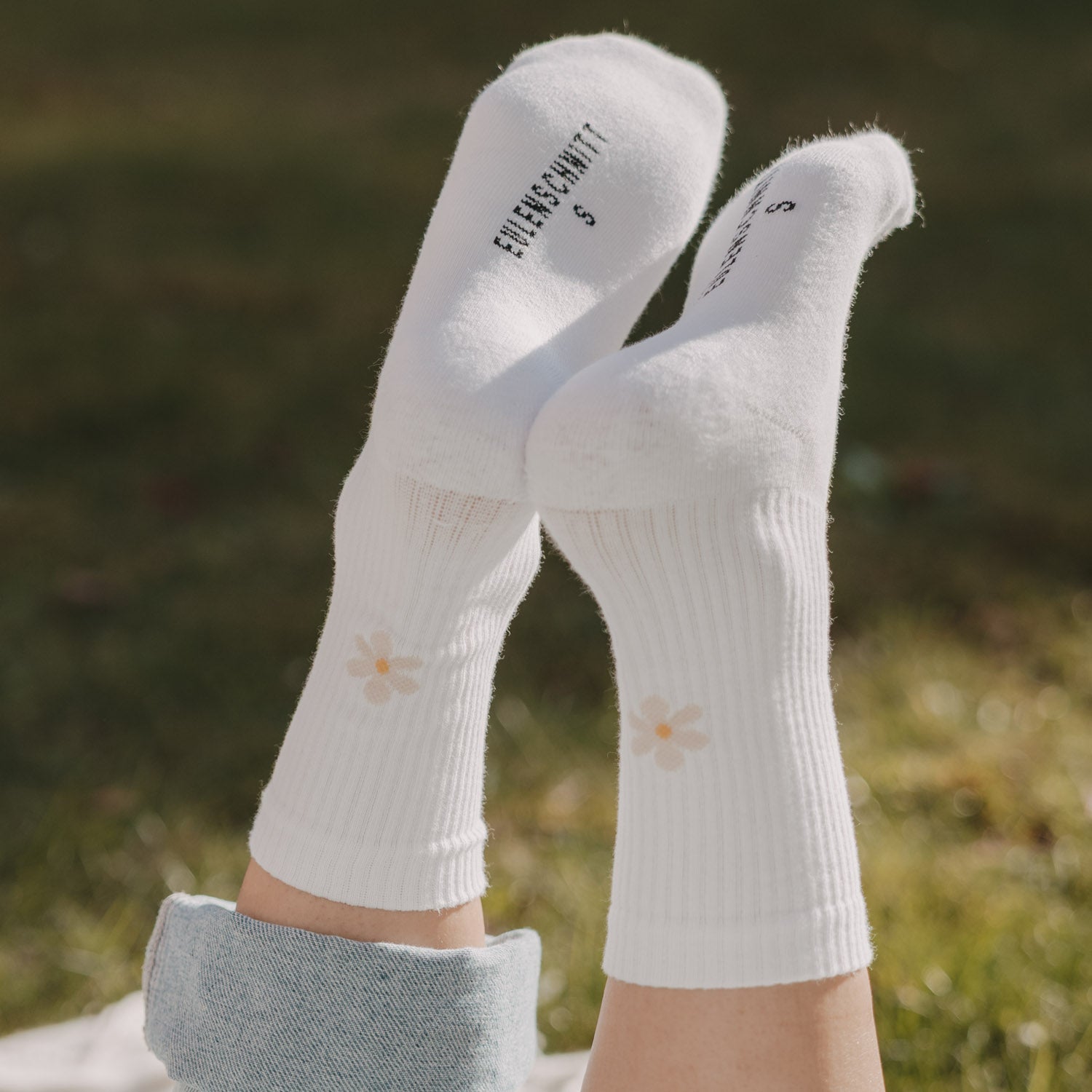 Socken "Daisy" weiss 35-38 - Eulenschnitt