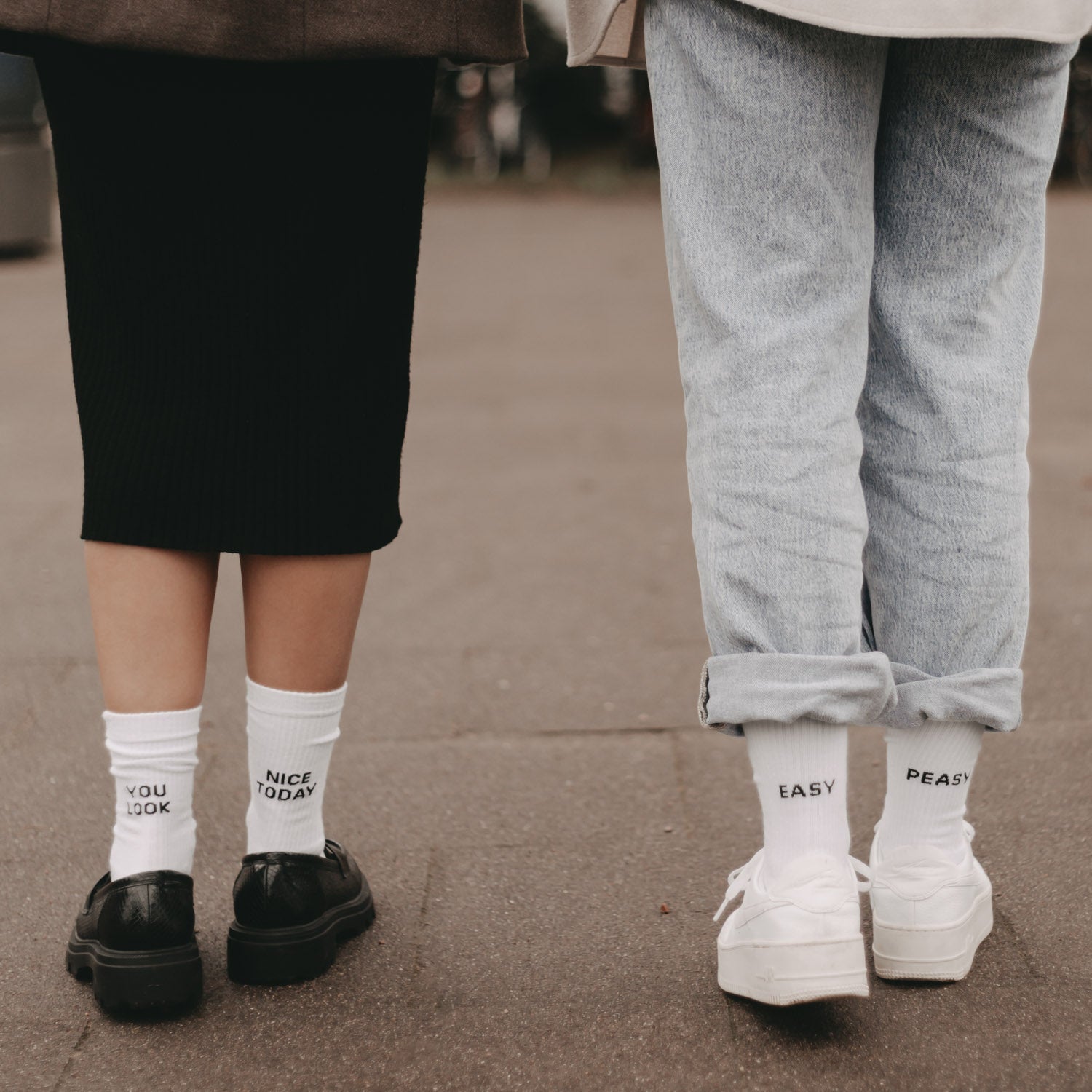 Socks "Easy peasy" white 35-38 - Eulenschnitt