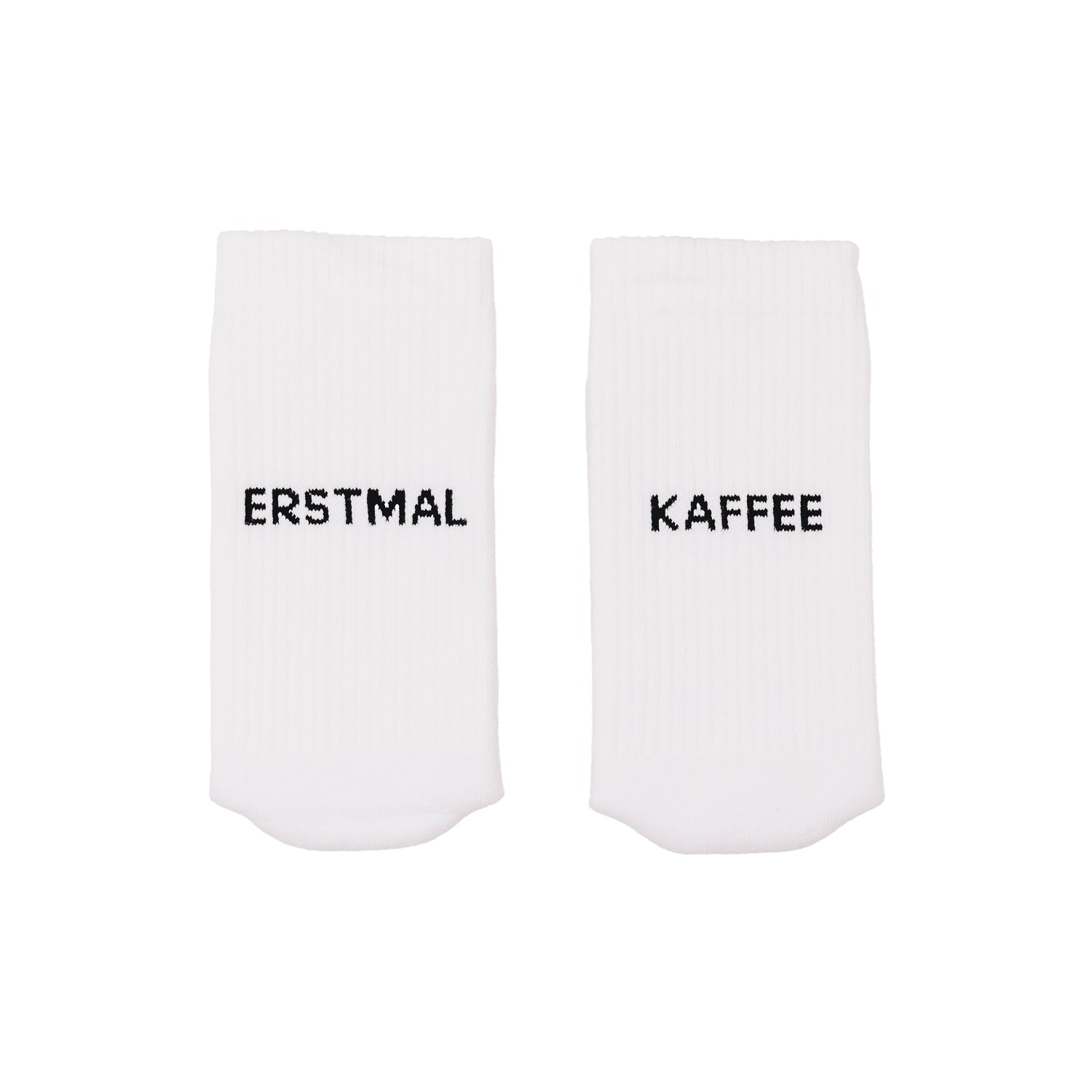 Socken "Erstmal Kaffee" weiss 43-46 - Eulenschnitt