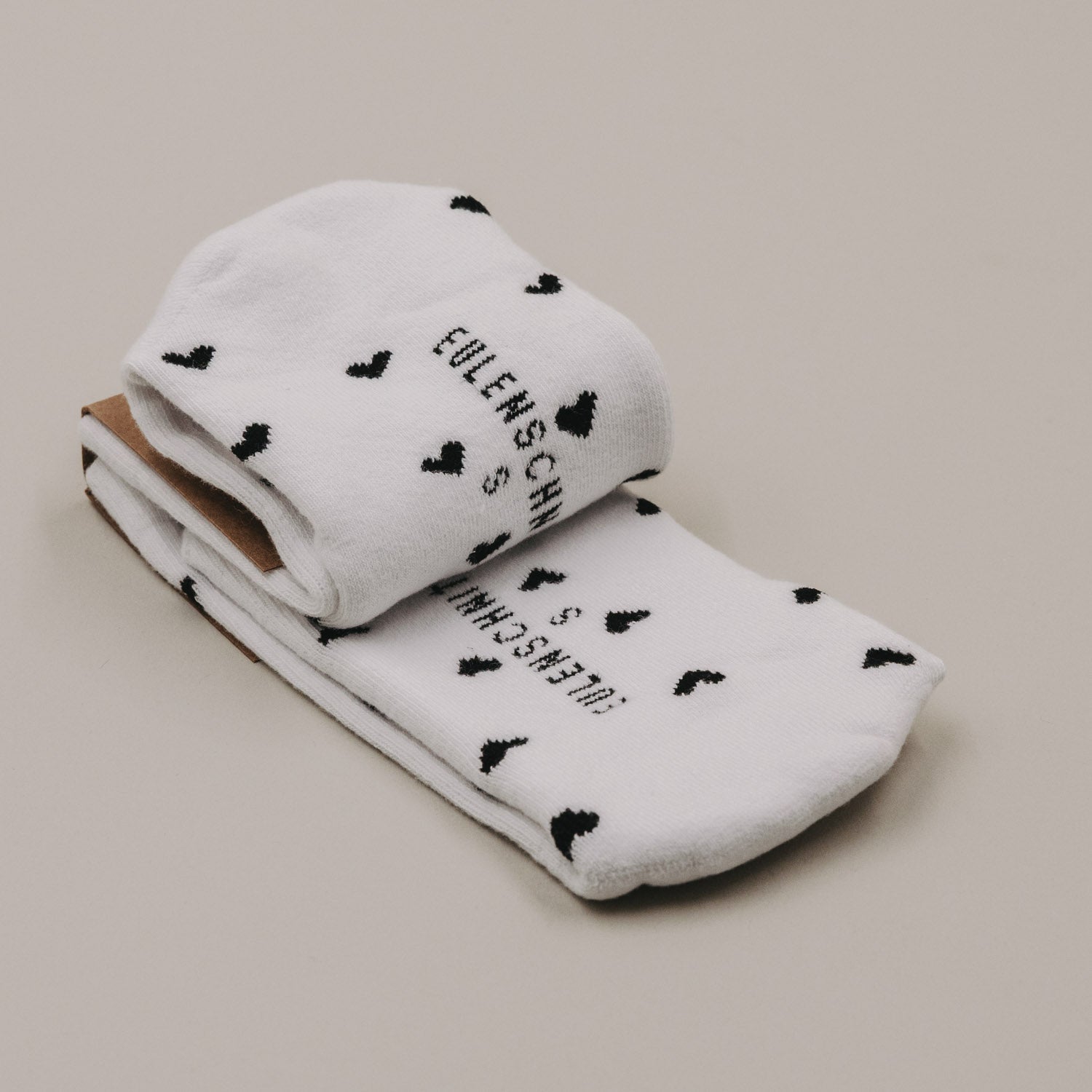 Socken Herzen schwarz 35-38 - Eulenschnitt