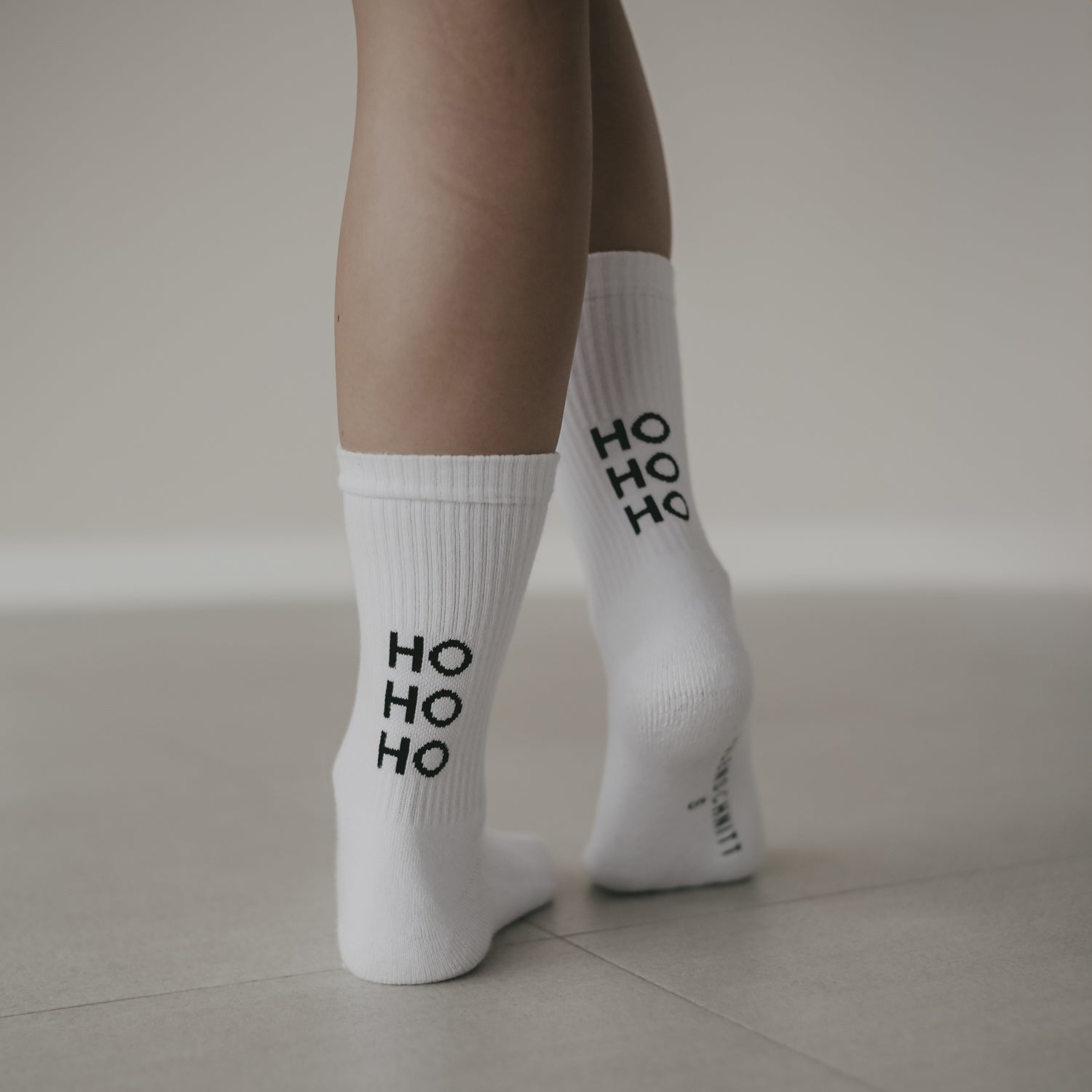 Socken "HO HO HO" weiss 43–46 - Eulenschnitt