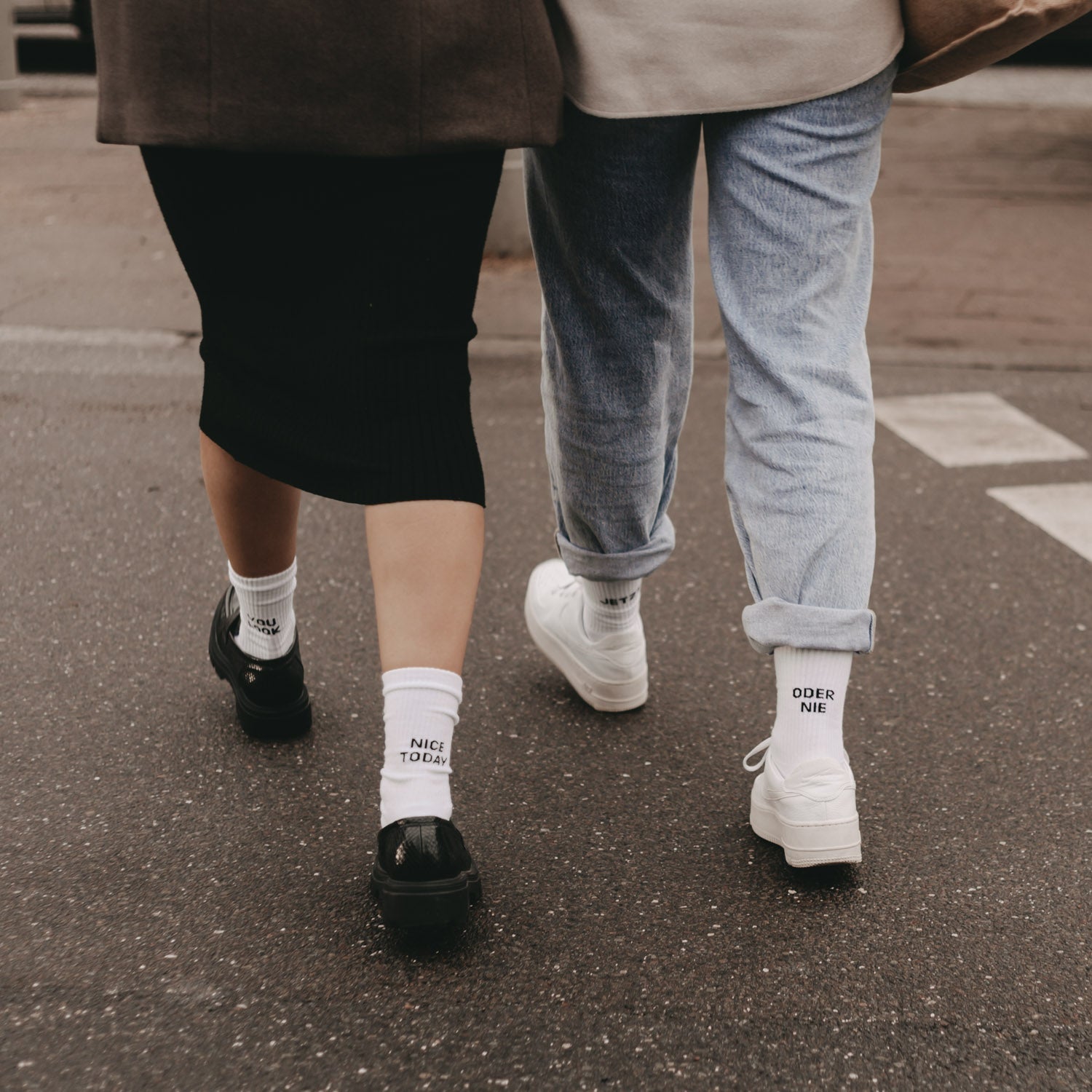 Socken "Jetzt oder nie" weiss 35–38 - Eulenschnitt