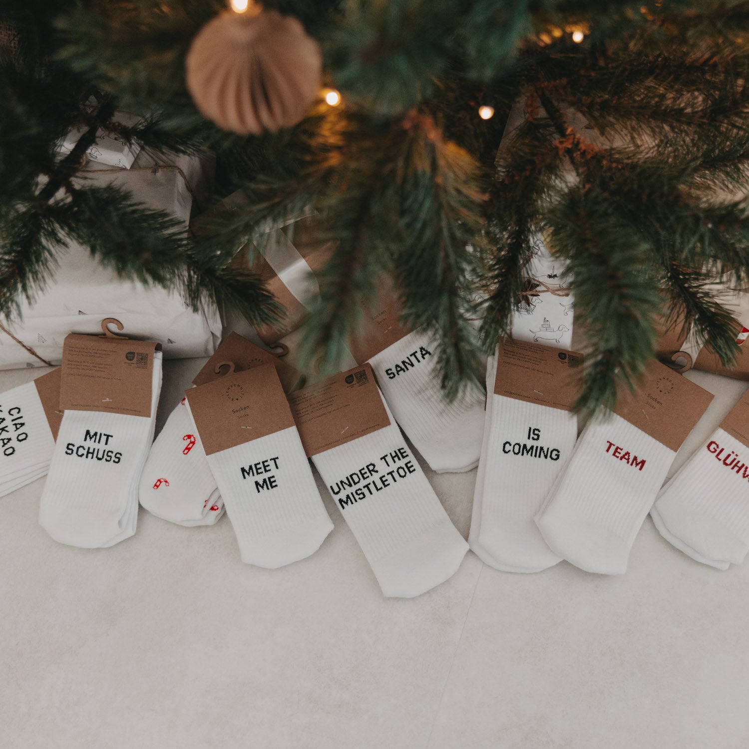 Socken "mit Schuss" weiss 43–46 - Eulenschnitt