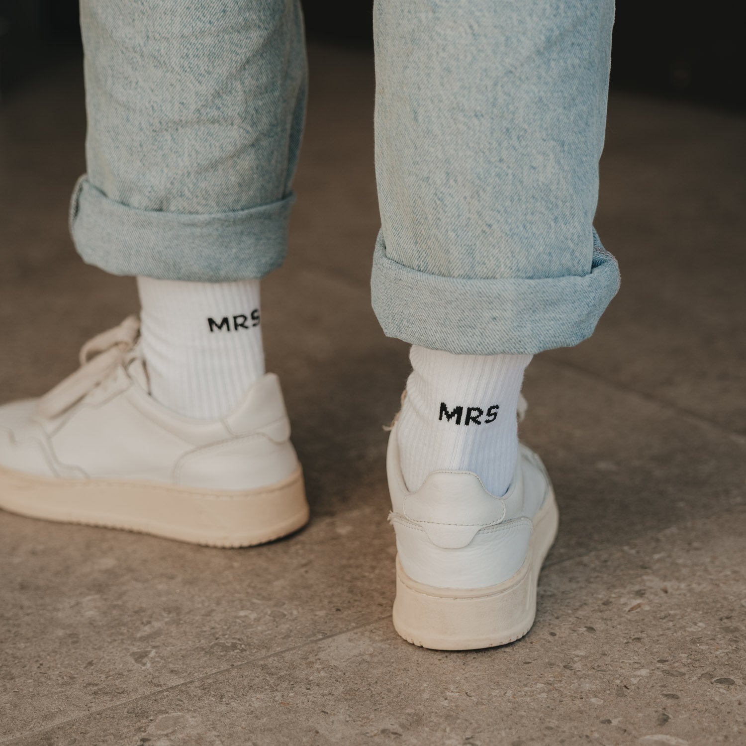 Socken "Mrs" weiss 39-42 - Eulenschnitt