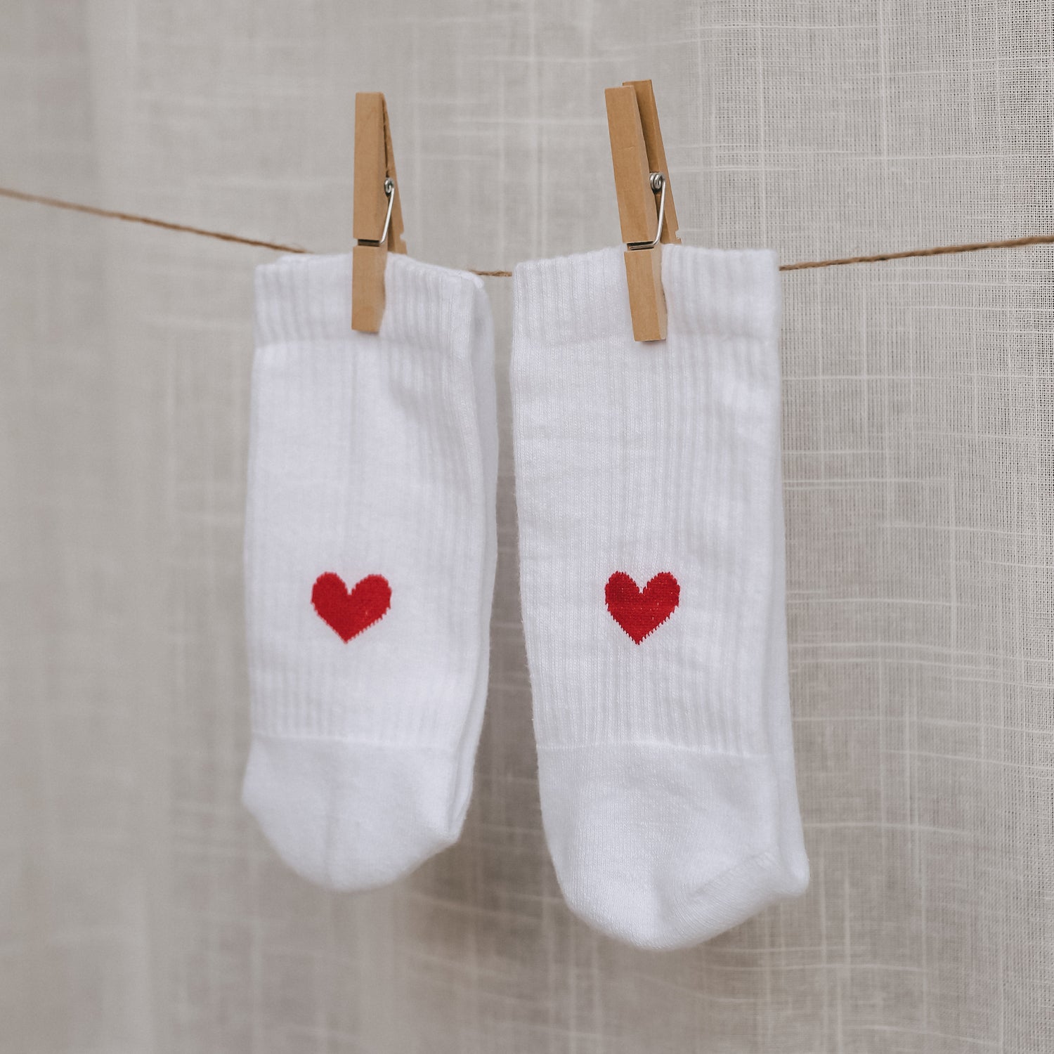 Chaussettes coeur rouge blanc 35-38 - Eulenschnitt