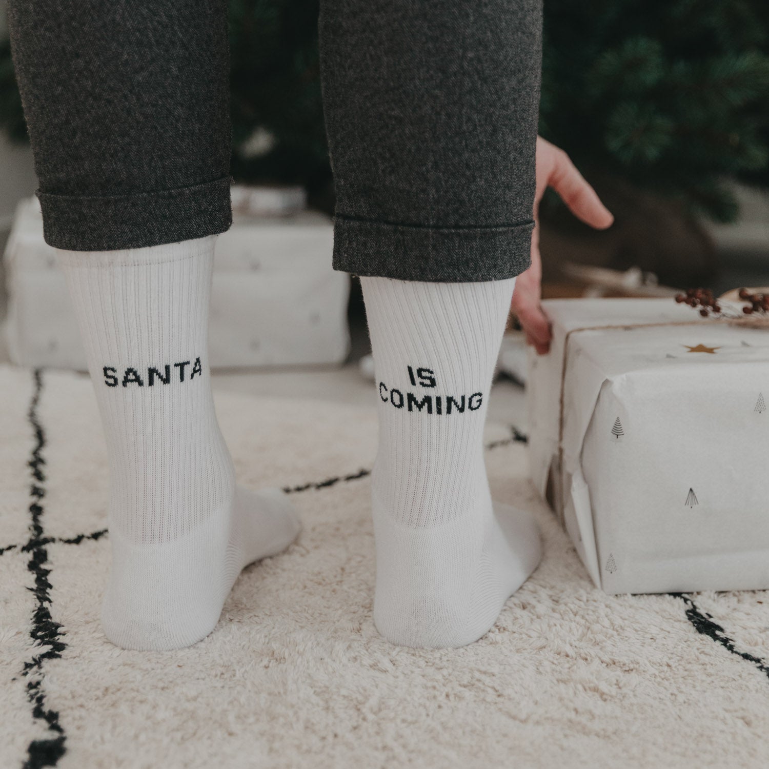 Socken "Santa" weiss 43–46 - Eulenschnitt