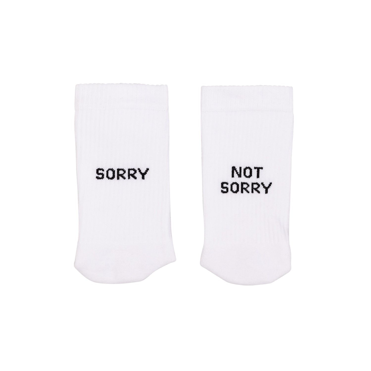 Socken "Sorry not sorry" weiss 43–46 - Eulenschnitt