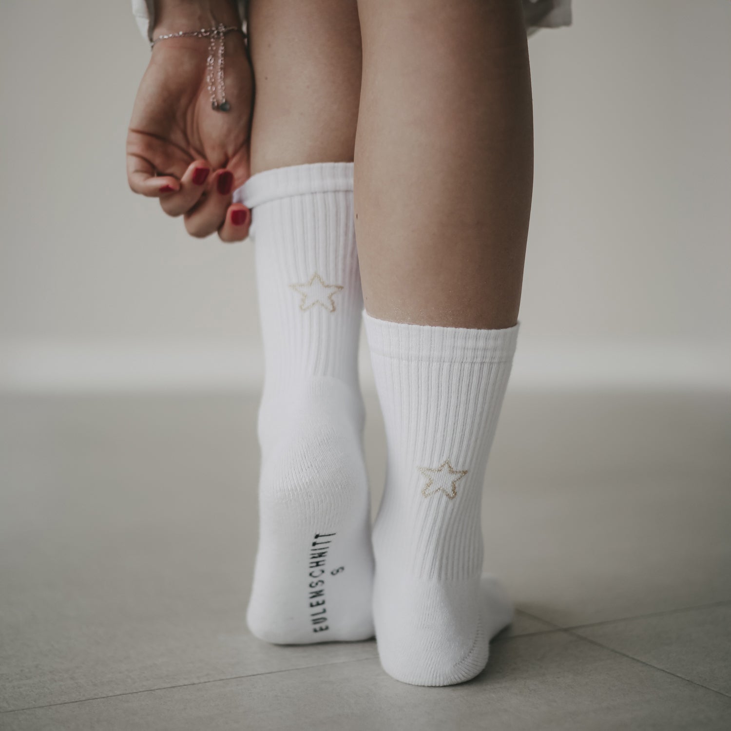 Socken Stern weiss 39–42 - Eulenschnitt