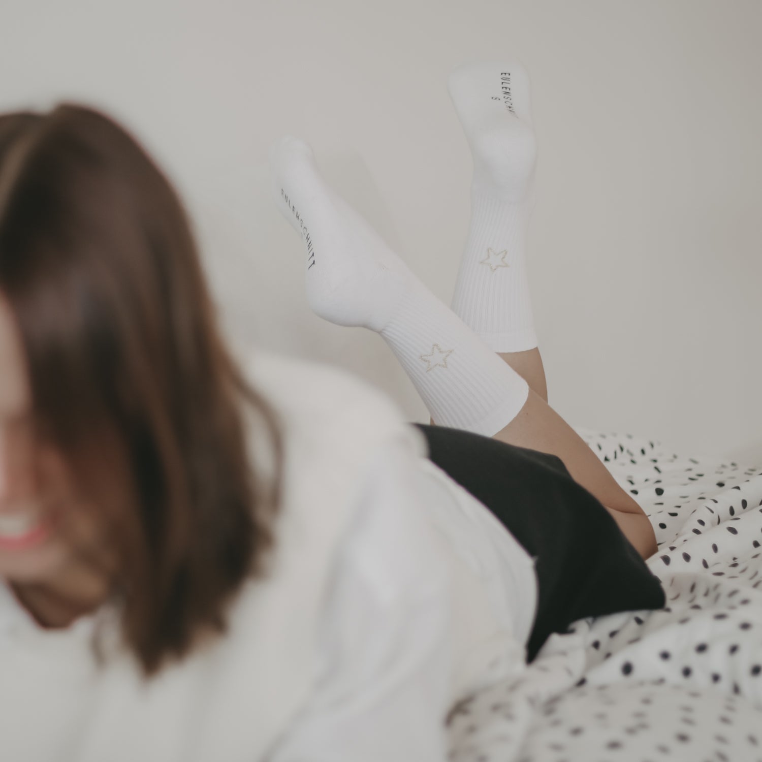 Socken Stern weiss 39–42 - Eulenschnitt