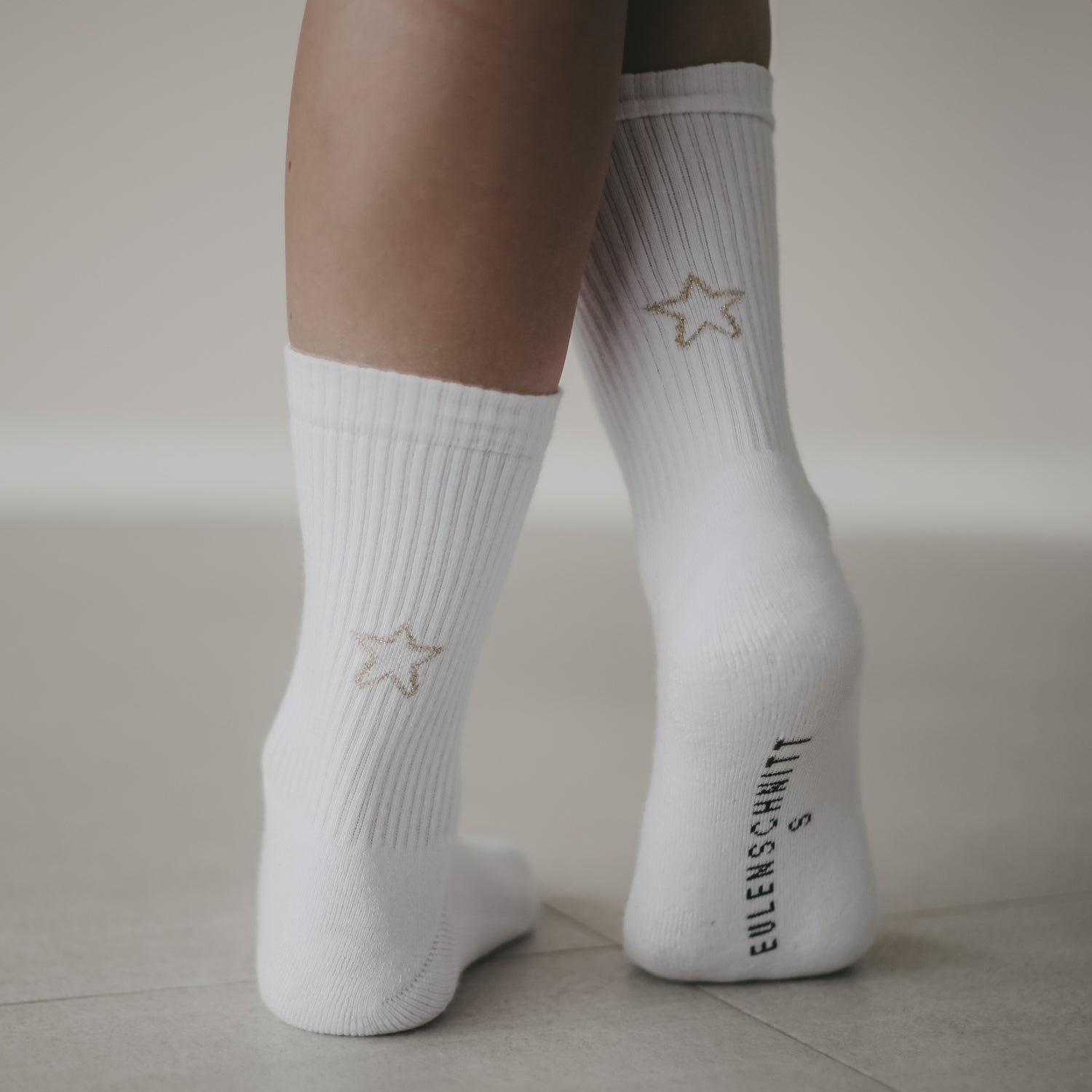 Socken Stern weiss 43–46 - Eulenschnitt
