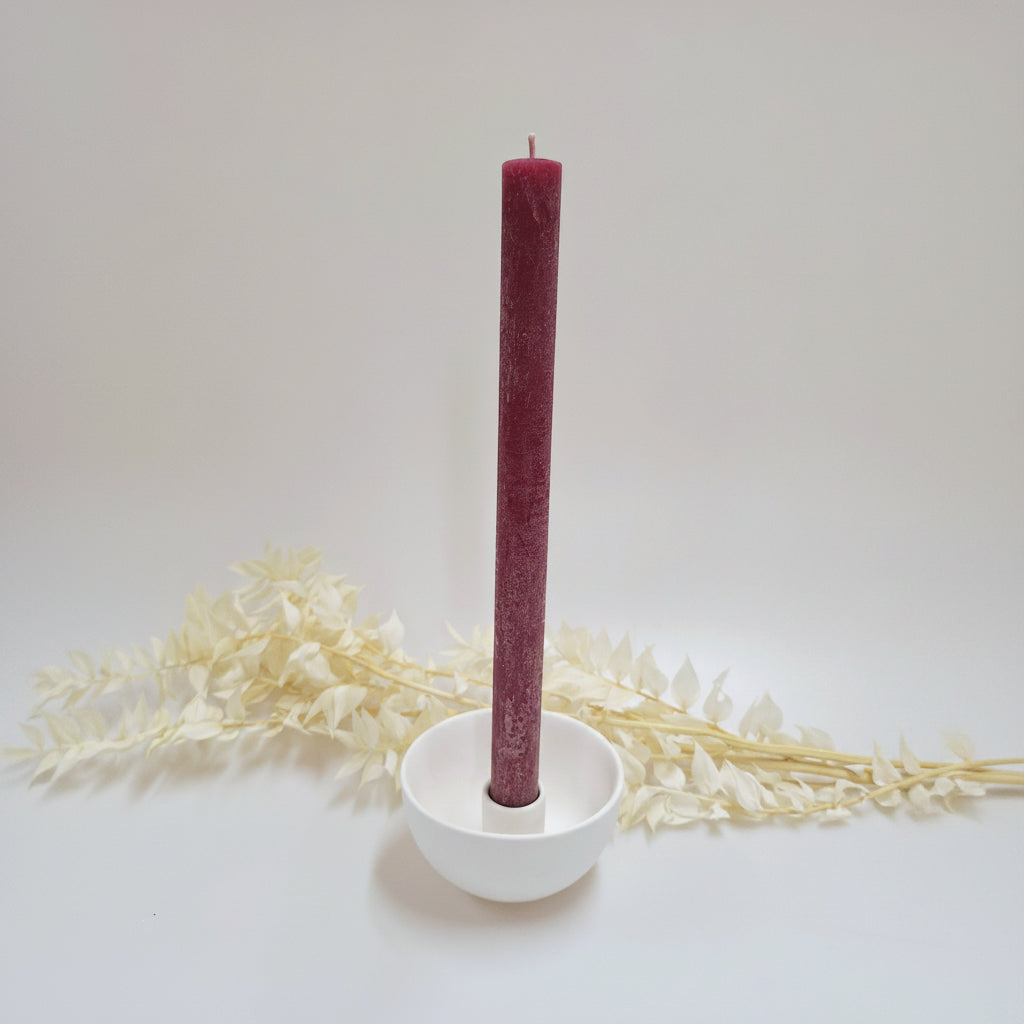Stabkerze 28x2.2cm Bordeaux - Weizenkorn