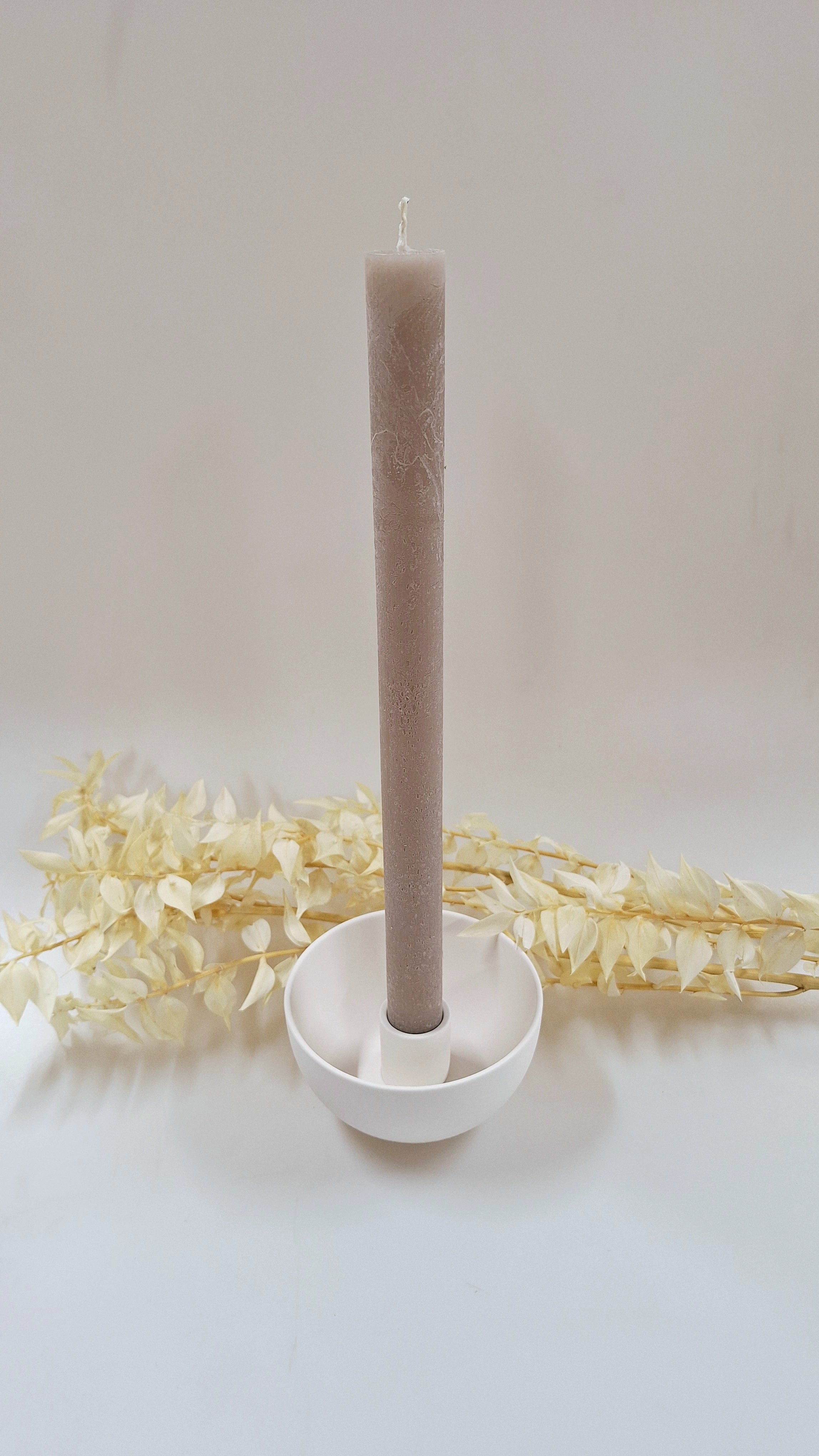 Stabkerze 28x2.2cm Taupe - Weizenkorn