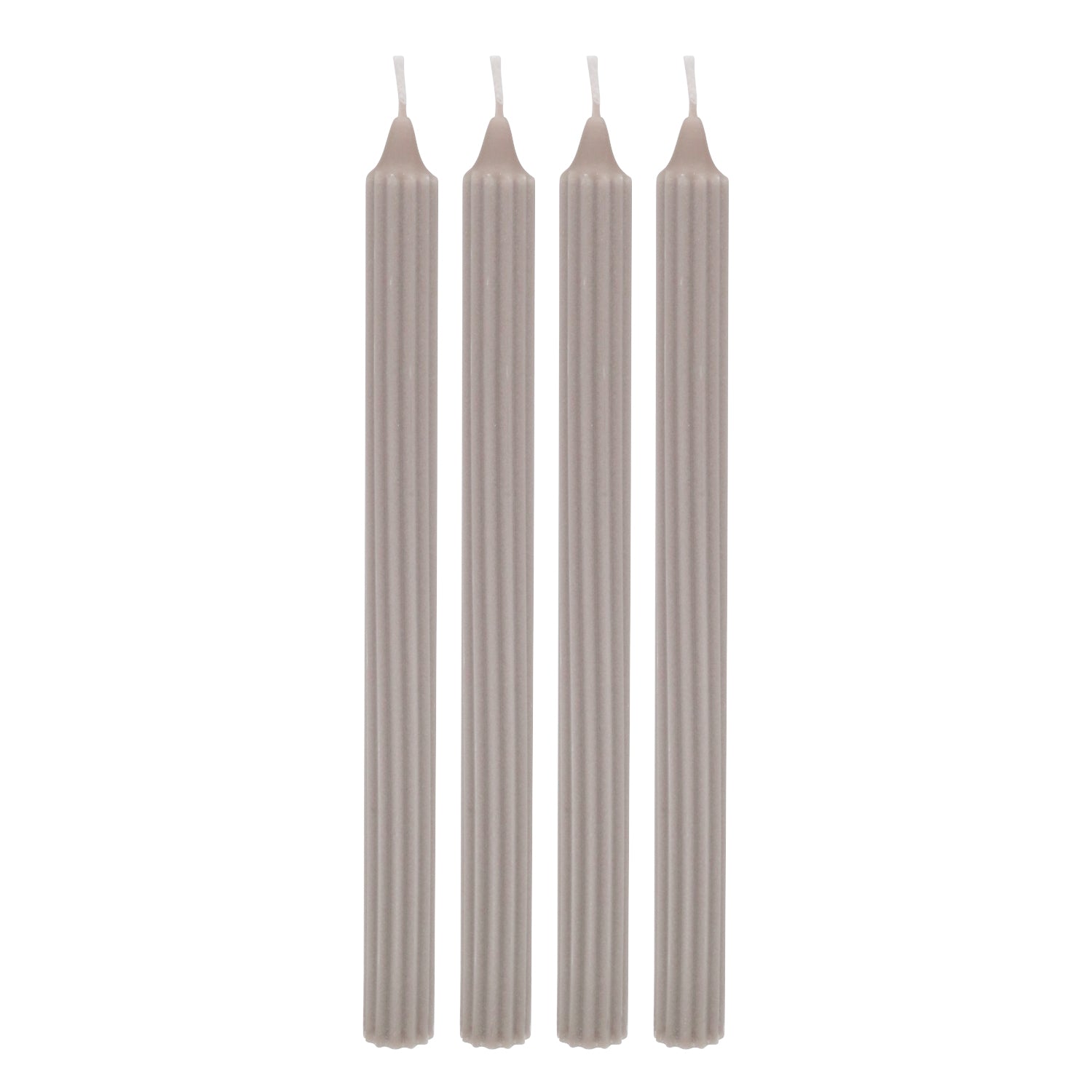 Stabkerzen 28x2.2cm grau 4er Set - Eulenschnitt