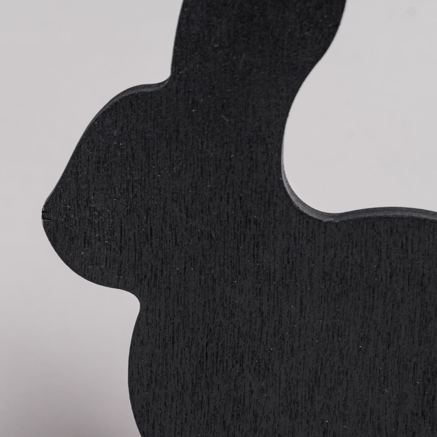 Steckhasen Holz schwarz 2er Set - Eulenschnitt